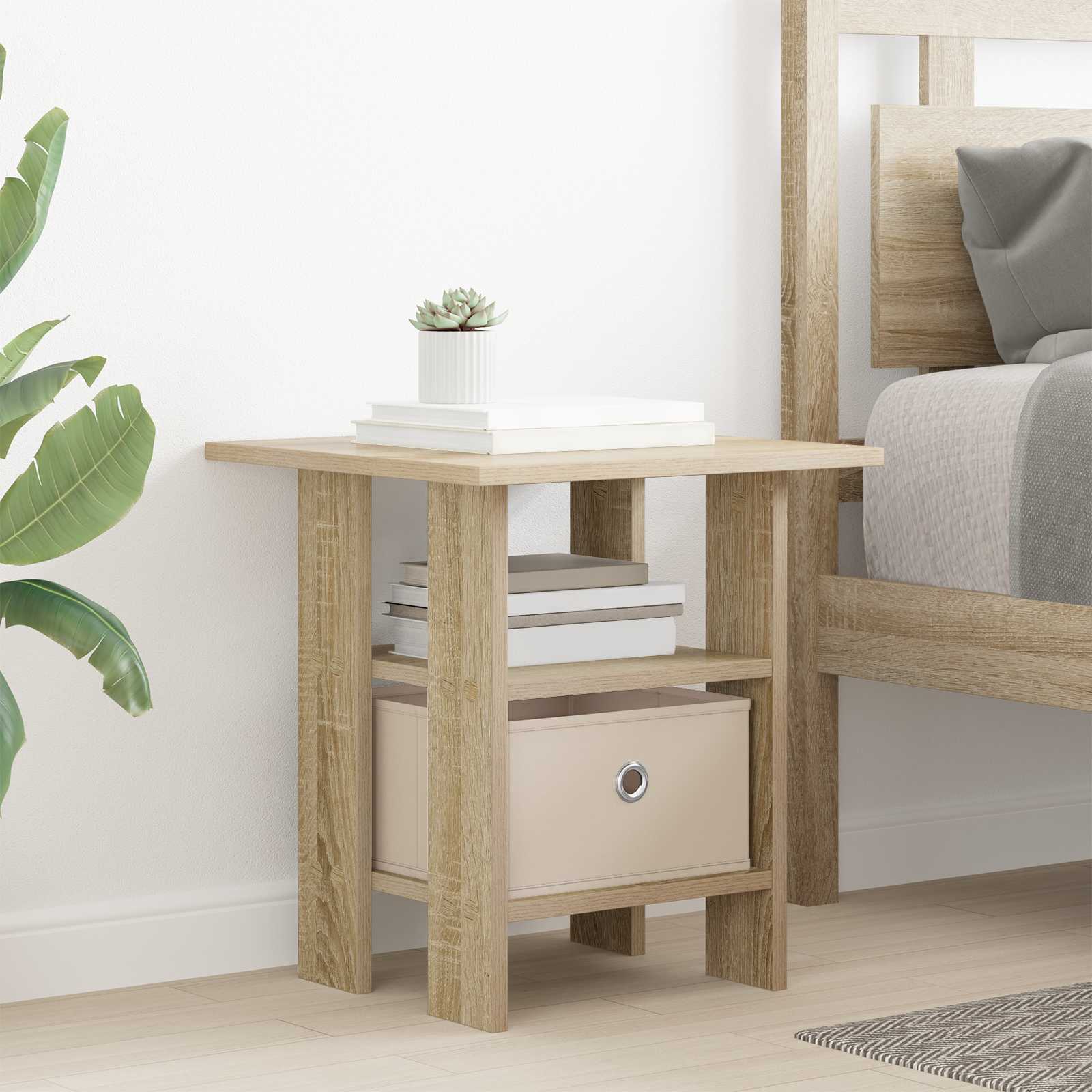 vidaXL Nachtkastje 2 pcs Artisan Eiken 41 x 40 x 45 cm Bewerkt hout