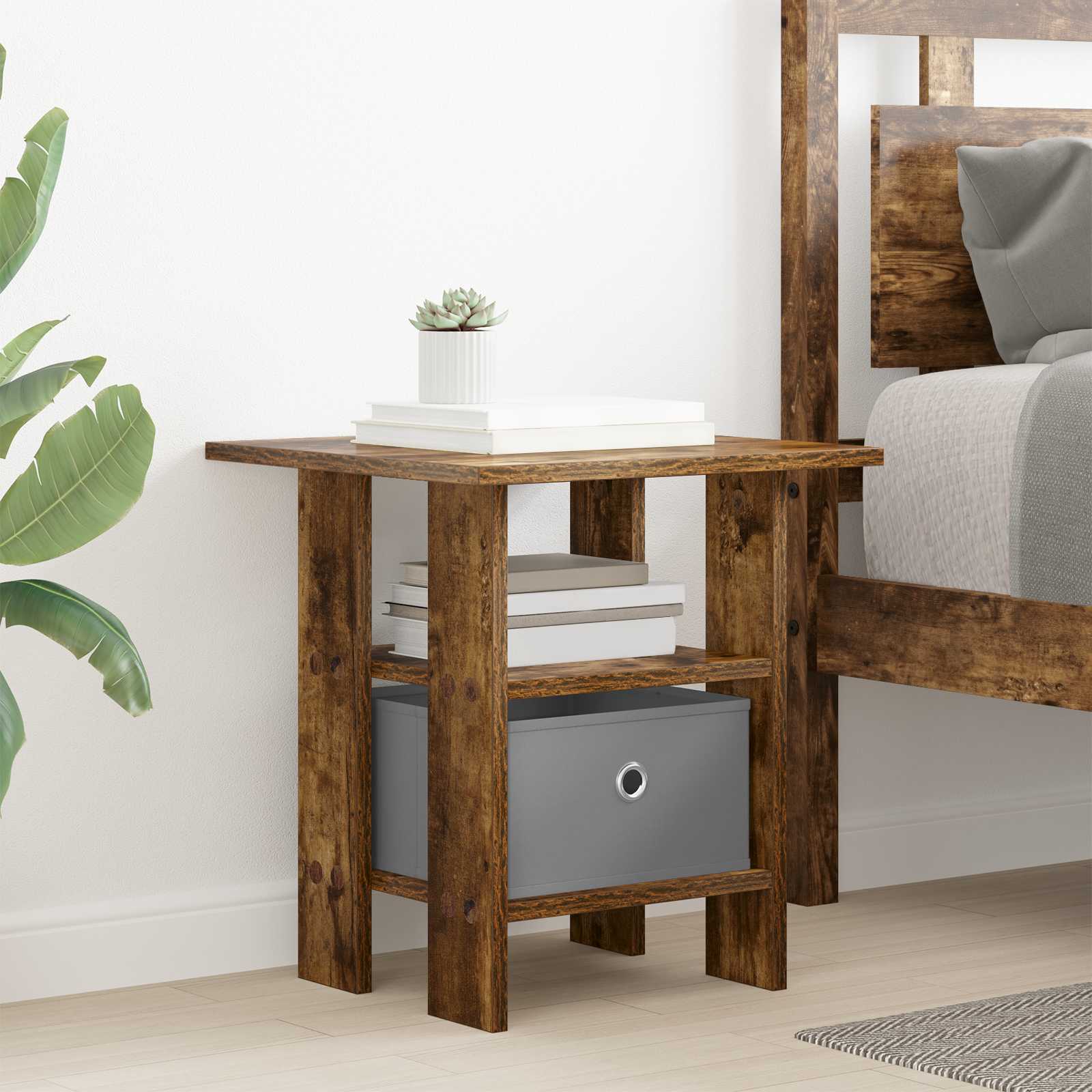 vidaXL Nachtkastje 2 pcs Artisan Eiken 41 x 40 x 45 cm Bewerkt hout