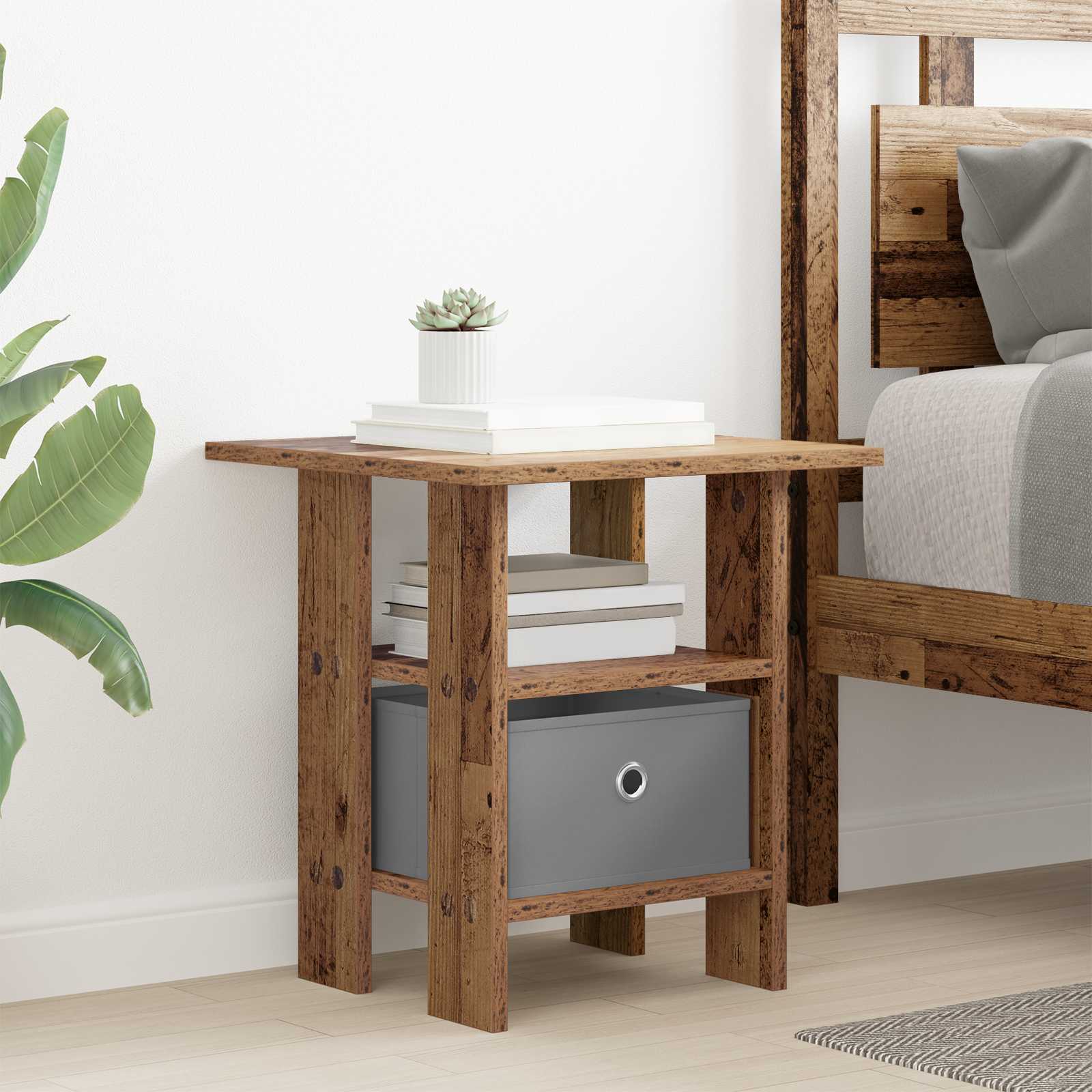 vidaXL Nachtkastje 2 pcs Artisan Eiken 41 x 40 x 45 cm Bewerkt hout