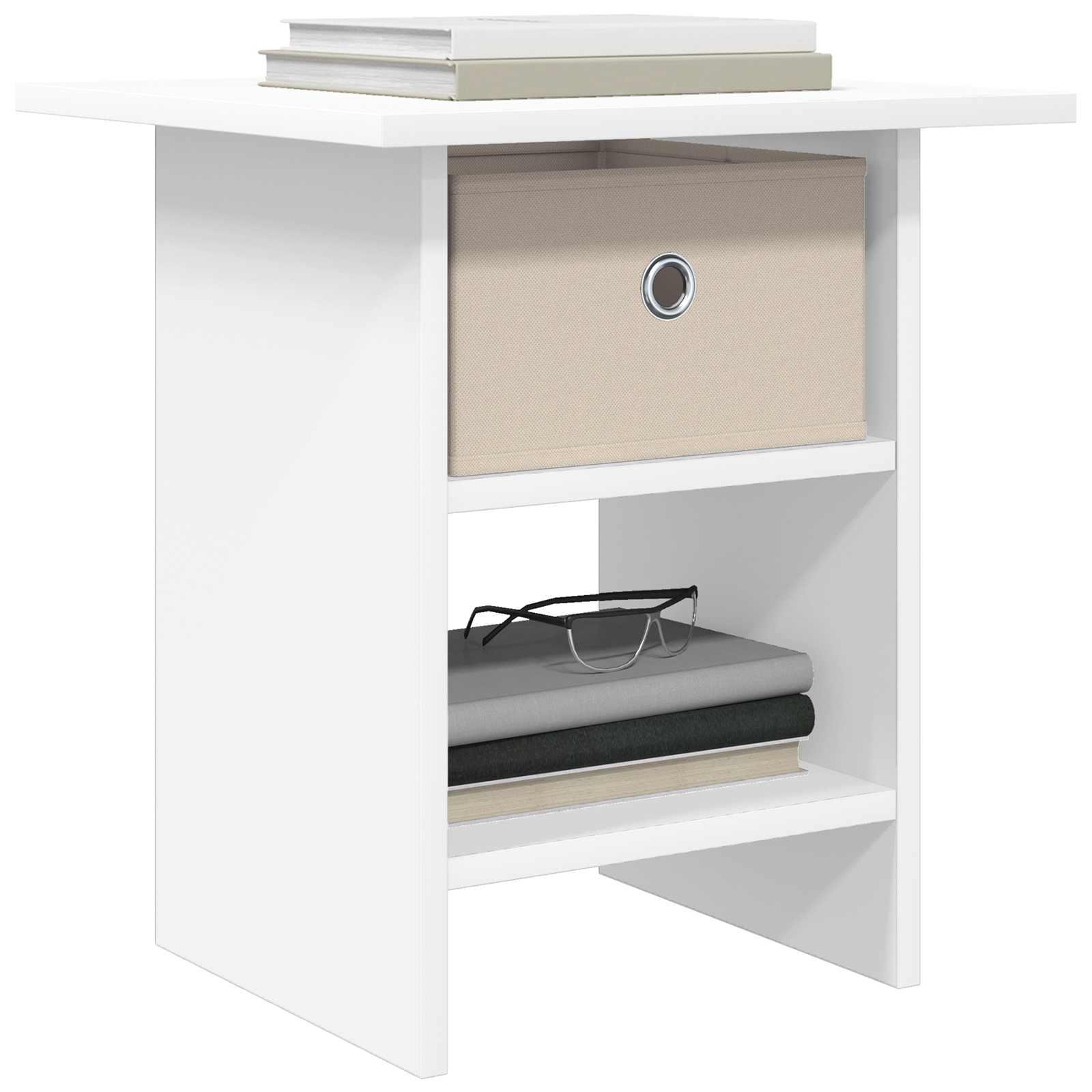 vidaXL Nachtkastje met lade Wit 41 x 40 x 45 cm Bewerkt hout
