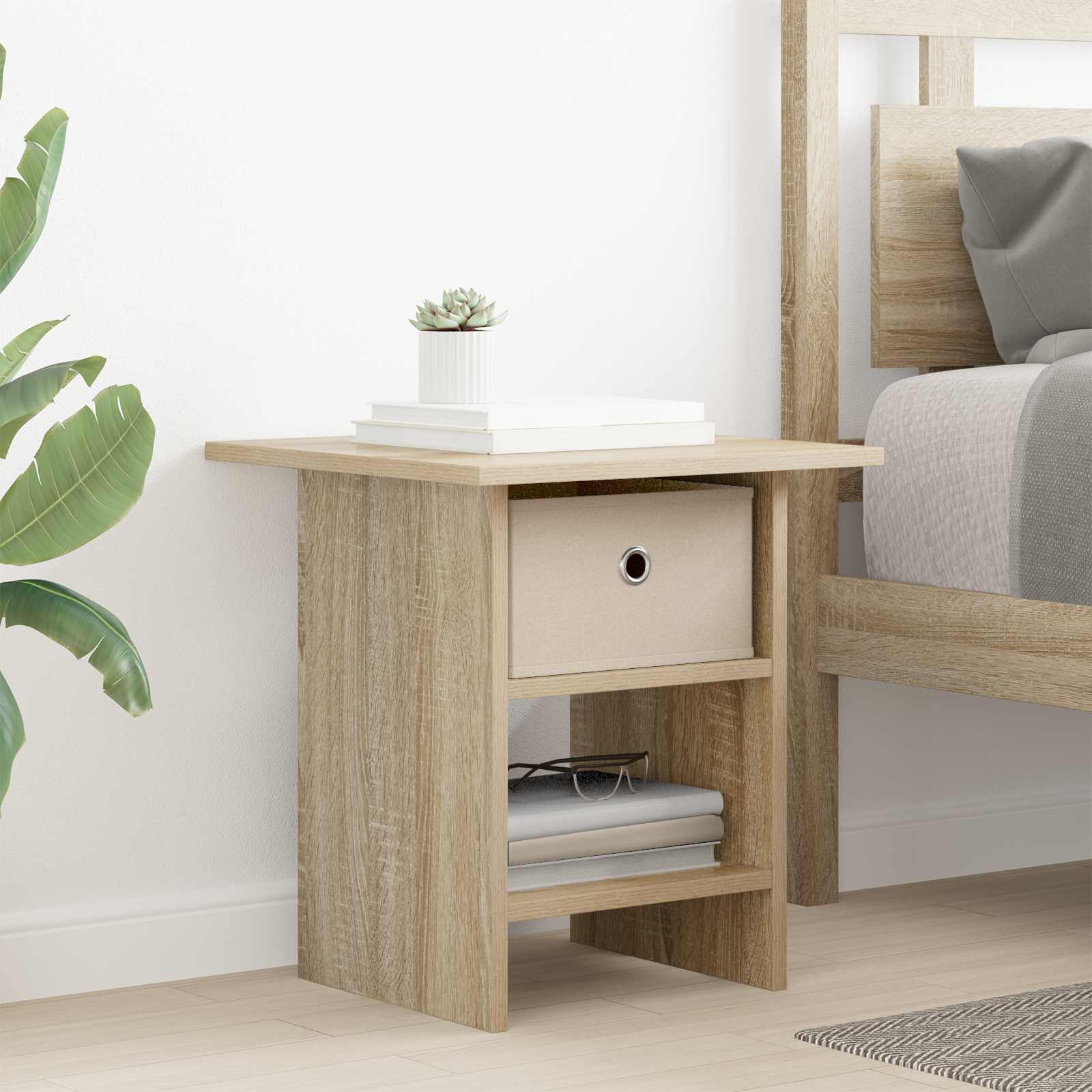 vidaXL Nachtkastje met lade Wit 41 x 40 x 45 cm Bewerkt hout