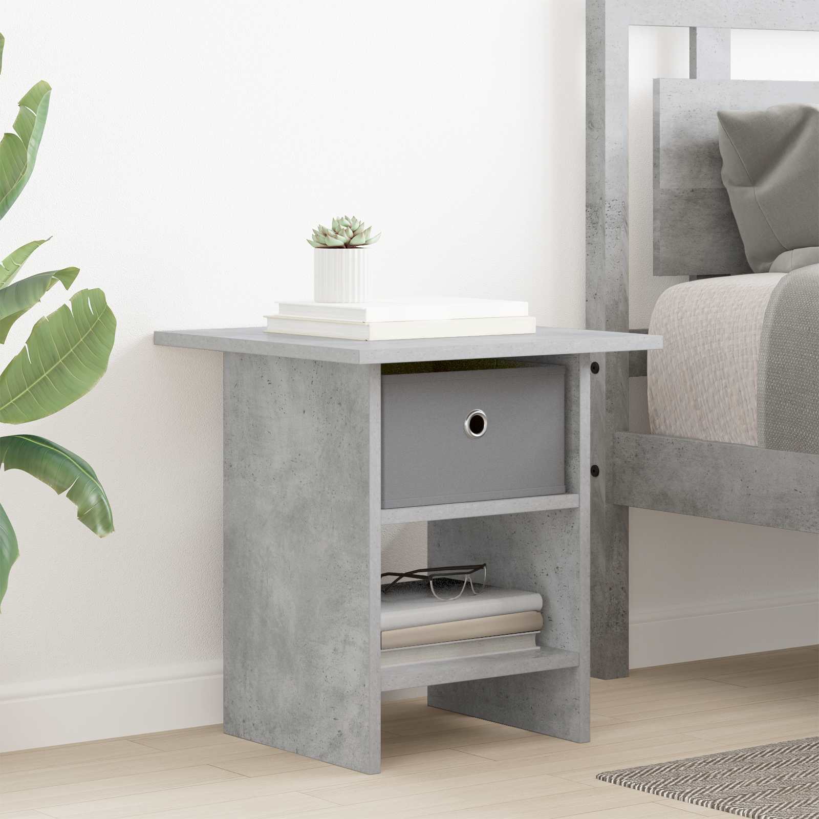 vidaXL Nachtkastje met lade Wit 41 x 40 x 45 cm Bewerkt hout