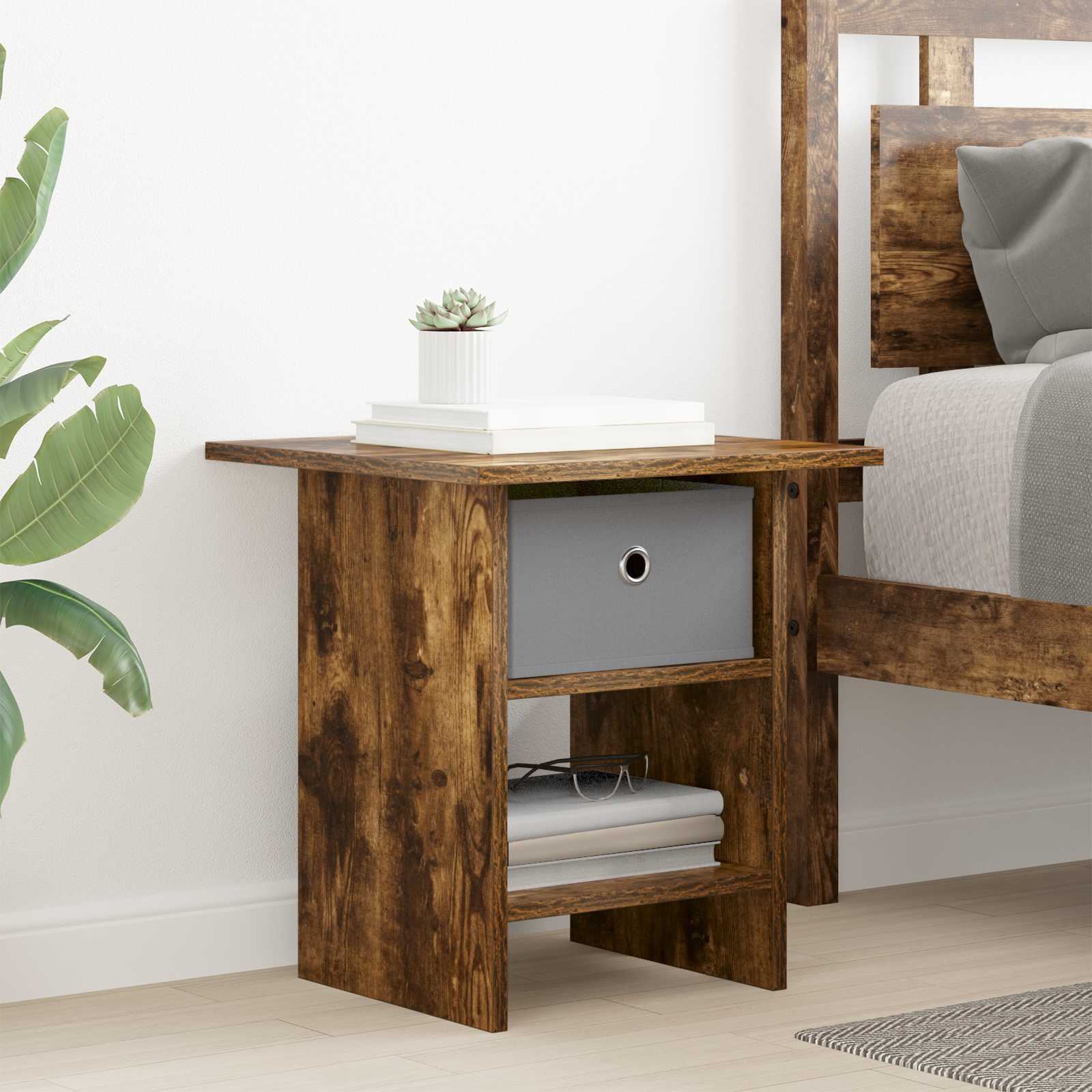 vidaXL Nachtkastje met lade Wit 41 x 40 x 45 cm Bewerkt hout