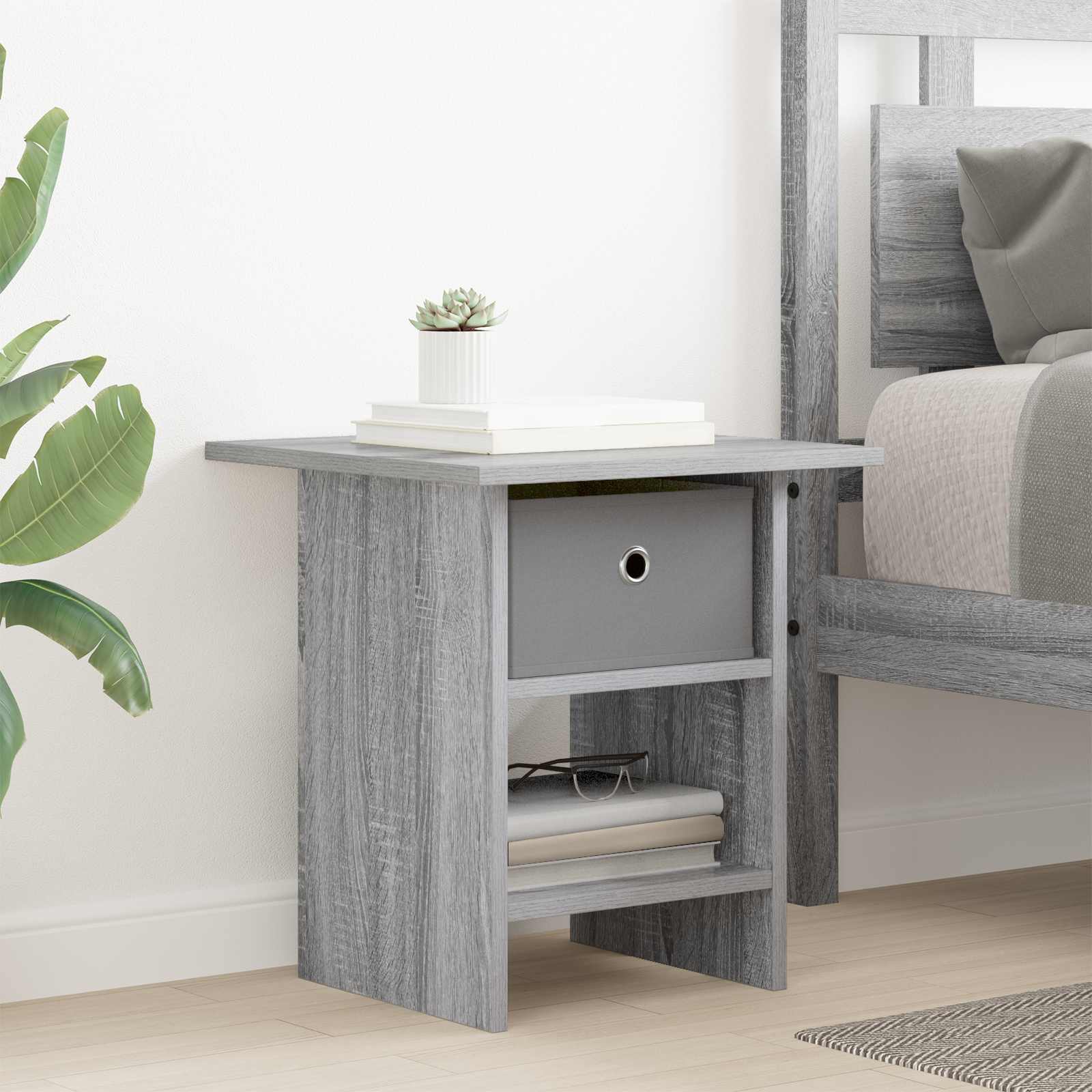 vidaXL Nachtkastje met lade Wit 41 x 40 x 45 cm Bewerkt hout