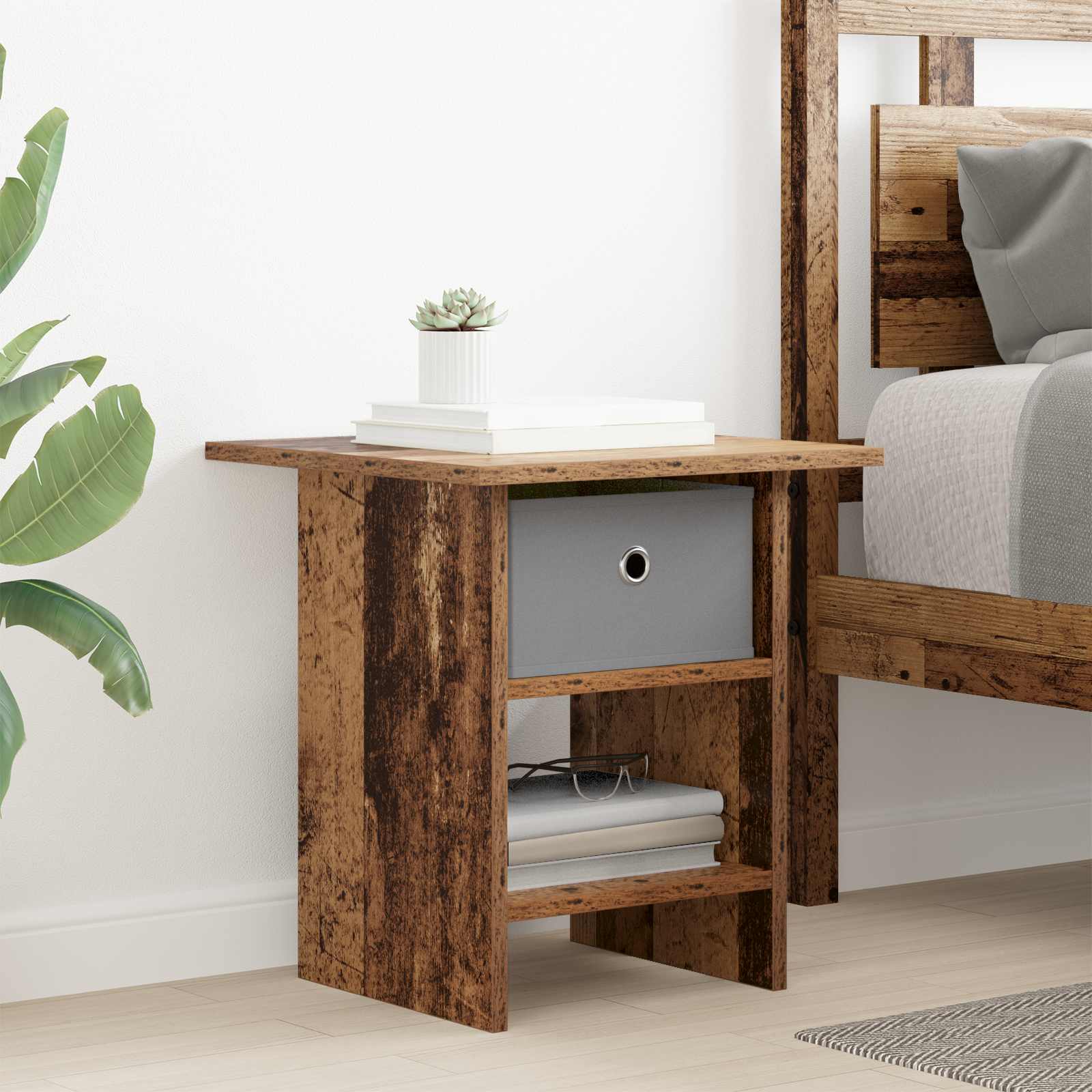 vidaXL Nachtkastje met lade Wit 41 x 40 x 45 cm Bewerkt hout