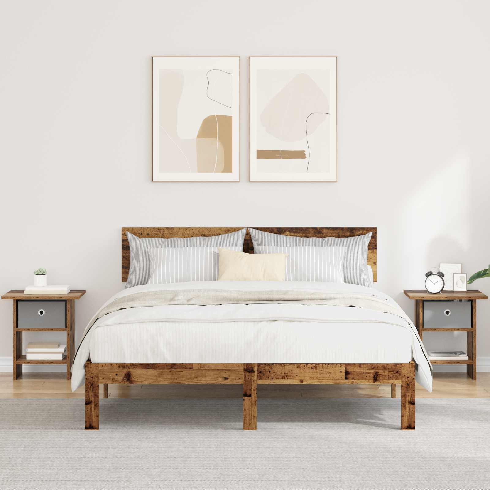vidaXL Nachtkastje met lade Wit 41 x 40 x 45 cm Bewerkt hout
