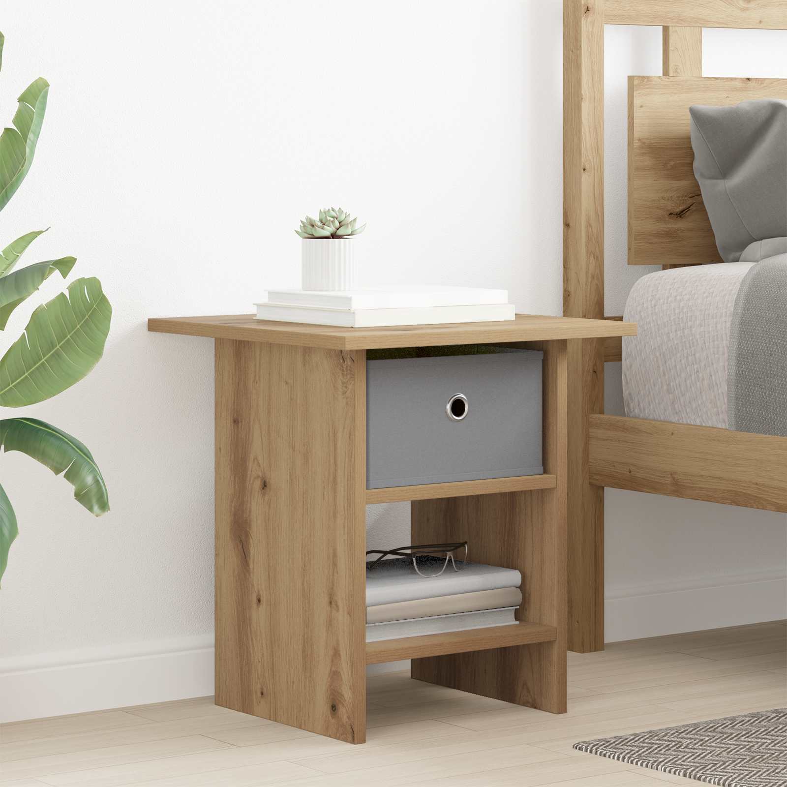 vidaXL Nachtkastje met lade Wit 41 x 40 x 45 cm Bewerkt hout