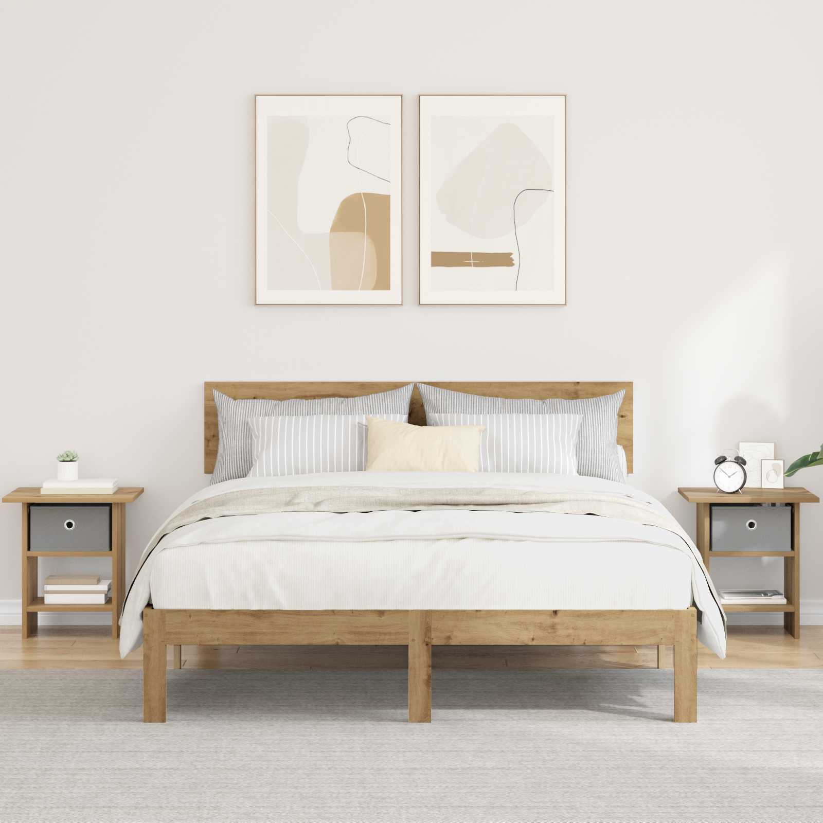 vidaXL Nachtkastje met lade Wit 41 x 40 x 45 cm Bewerkt hout