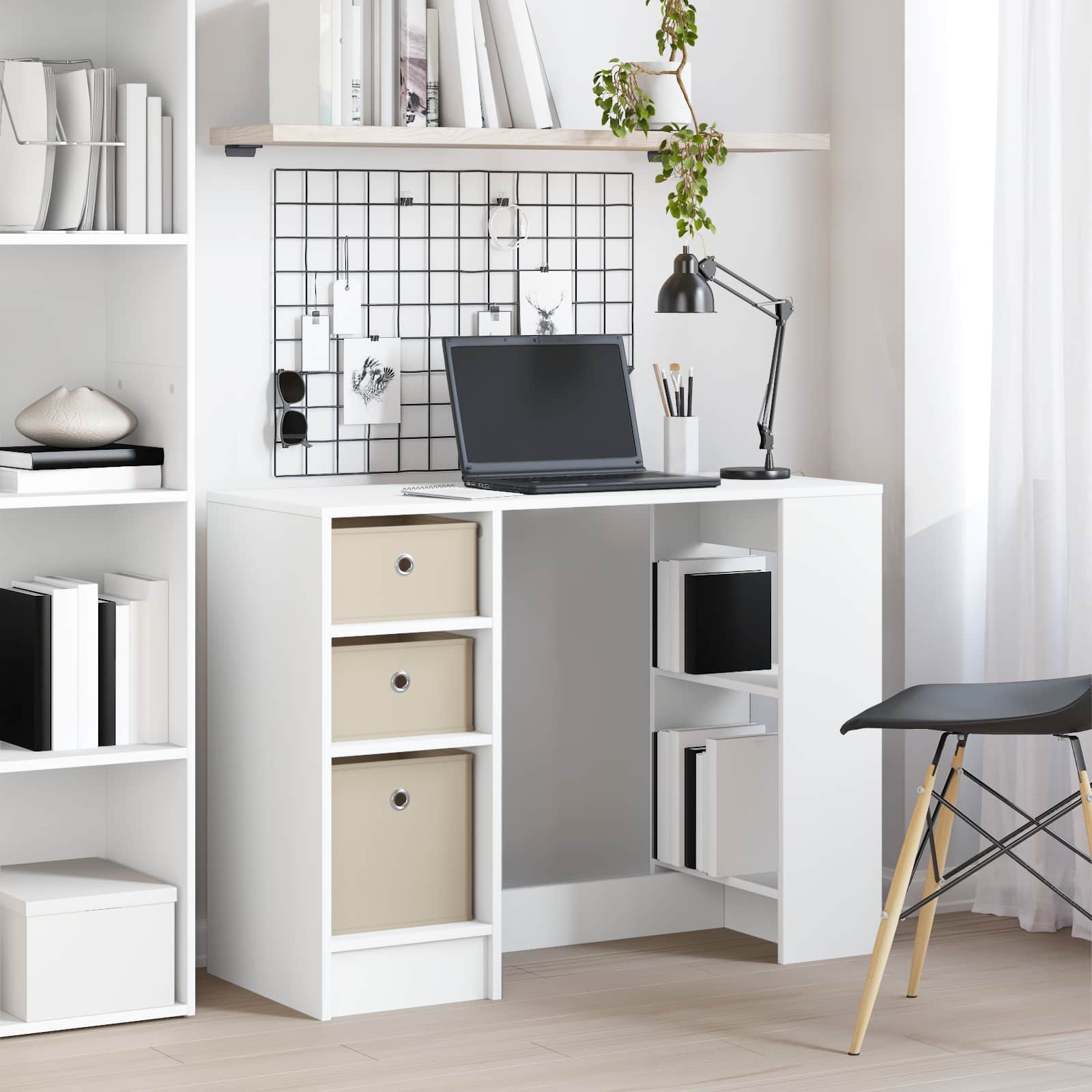 vidaXL Bureau met lade Grijs Sonoma 100 x 40 x 75 cm Bewerkt hout