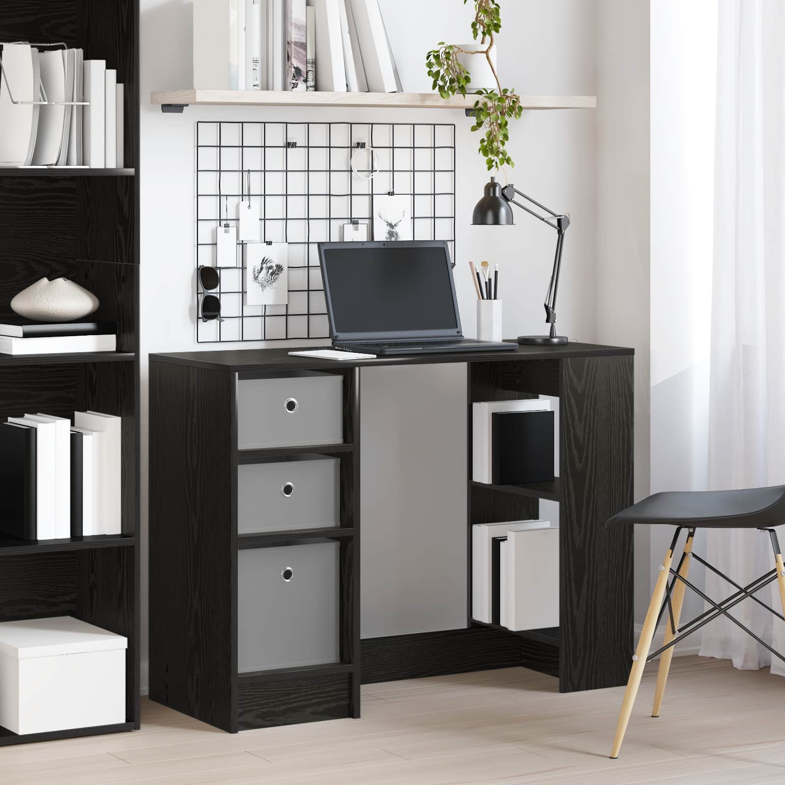vidaXL Bureau met lade Grijs Sonoma 100 x 40 x 75 cm Bewerkt hout