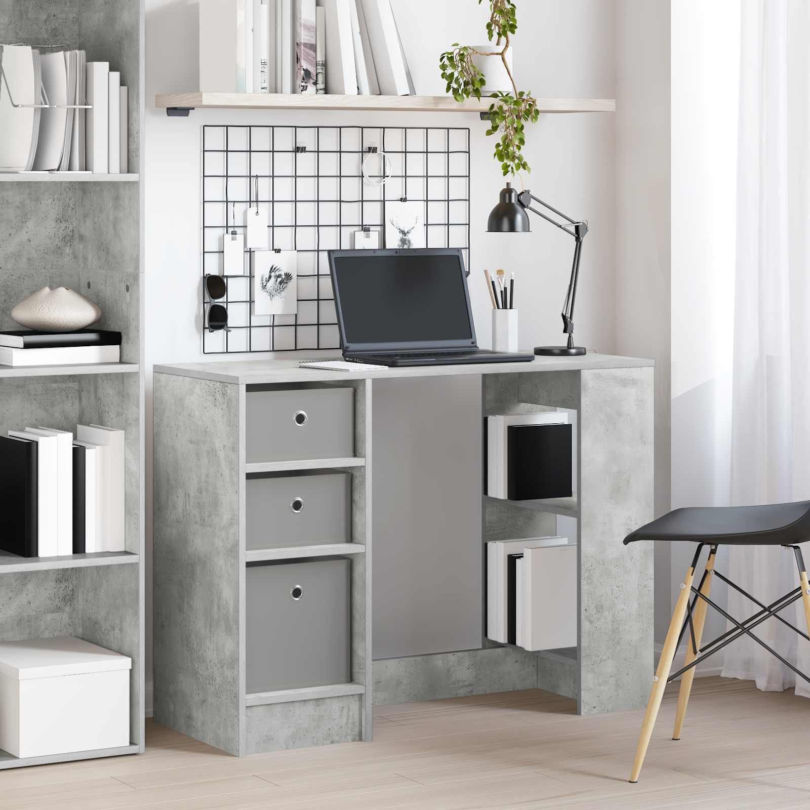 vidaXL Bureau met lade Grijs Sonoma 100 x 40 x 75 cm Bewerkt hout