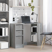 vidaXL Bureau met lade Grijs Sonoma 100 x 40 x 75 cm Bewerkt hout