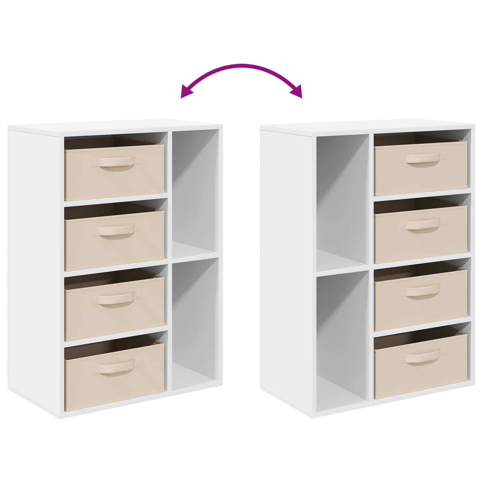vidaXL Dressoir met lade Wit 60 x 33,5 x 84 cm