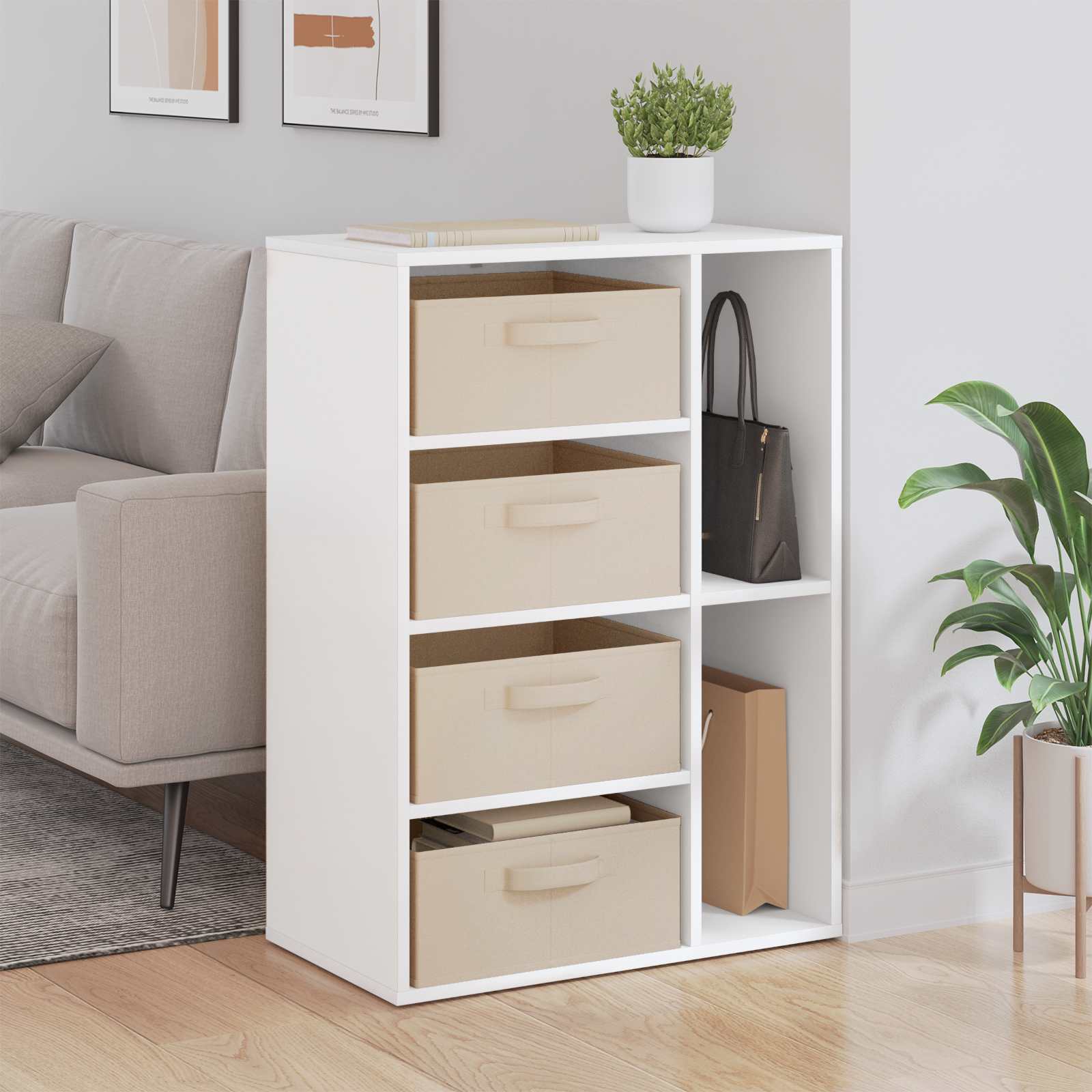 vidaXL Dressoir met lade Wit 60 x 33,5 x 84 cm