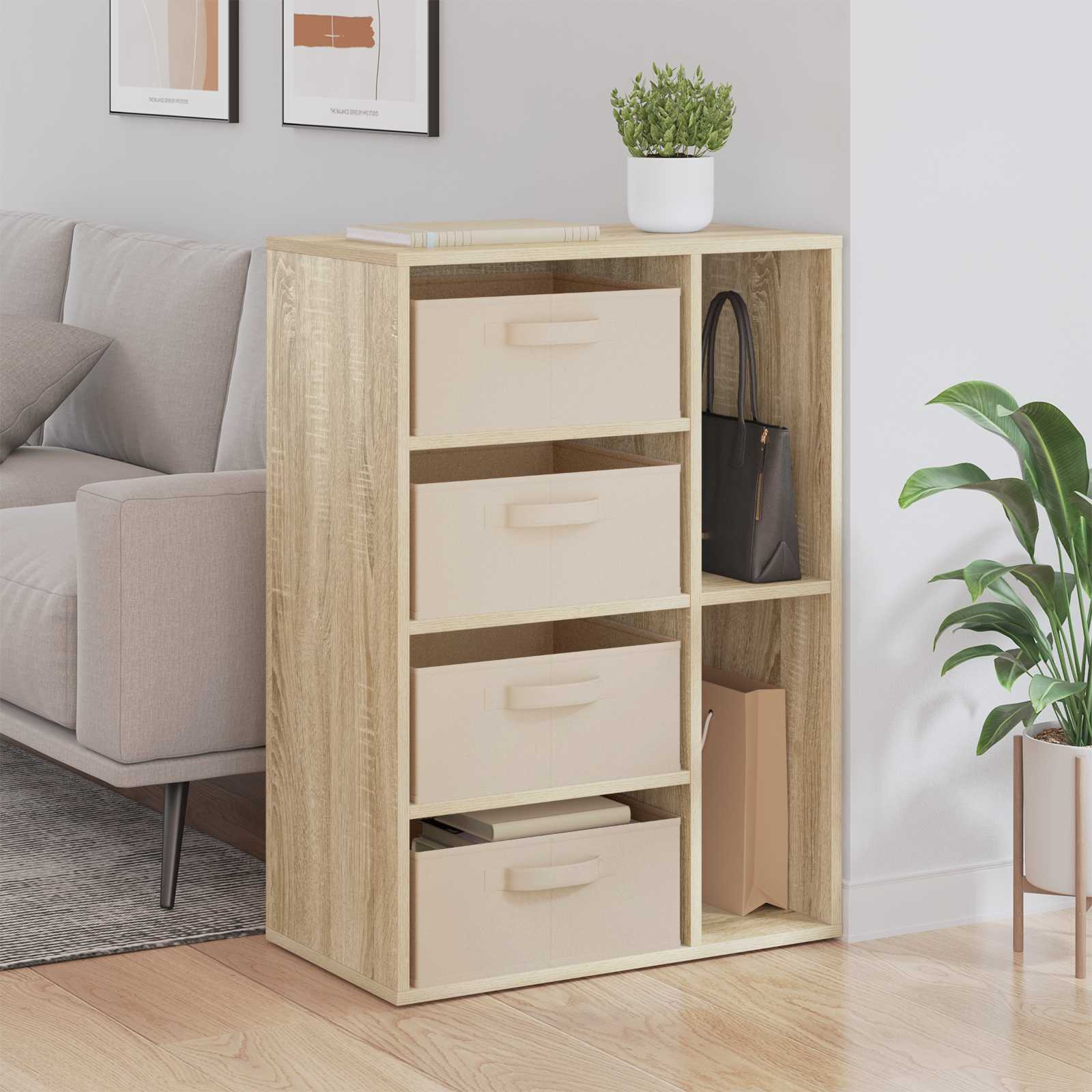 vidaXL Dressoir met lade Wit 60 x 33,5 x 84 cm