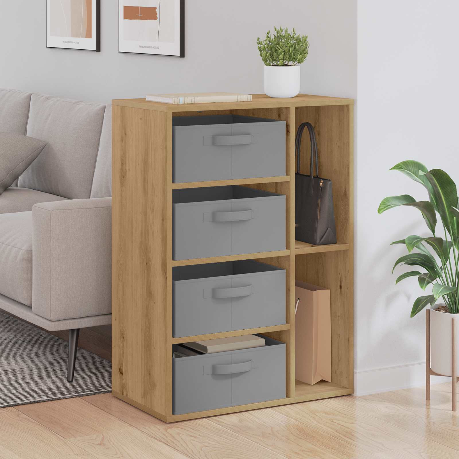 vidaXL Dressoir met lade Wit 60 x 33,5 x 84 cm