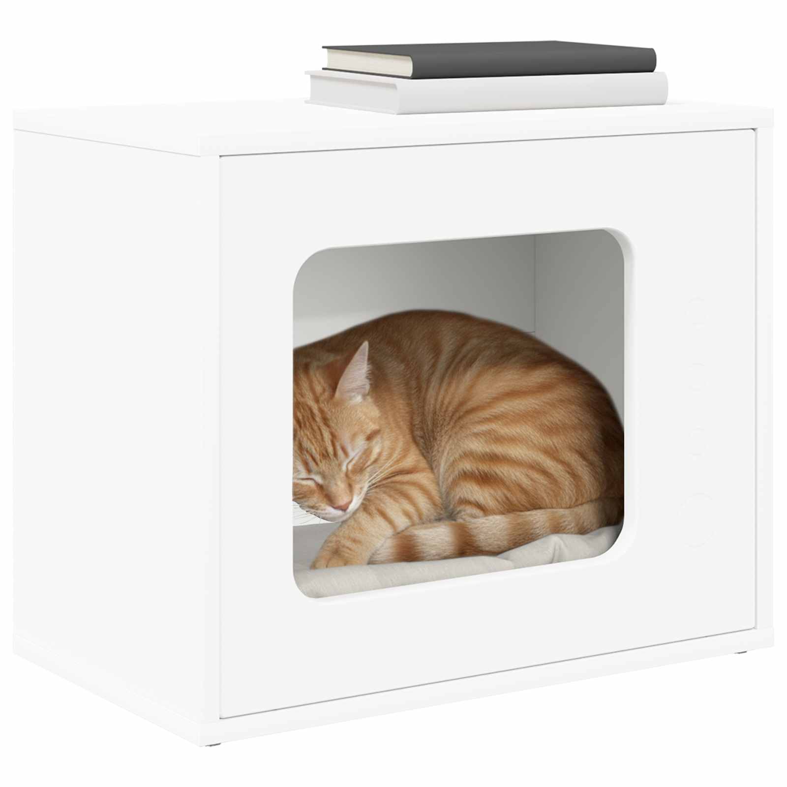 vidaXL Kattenhuis Wit 51 x 30 x 42 cm Bewerkt hout