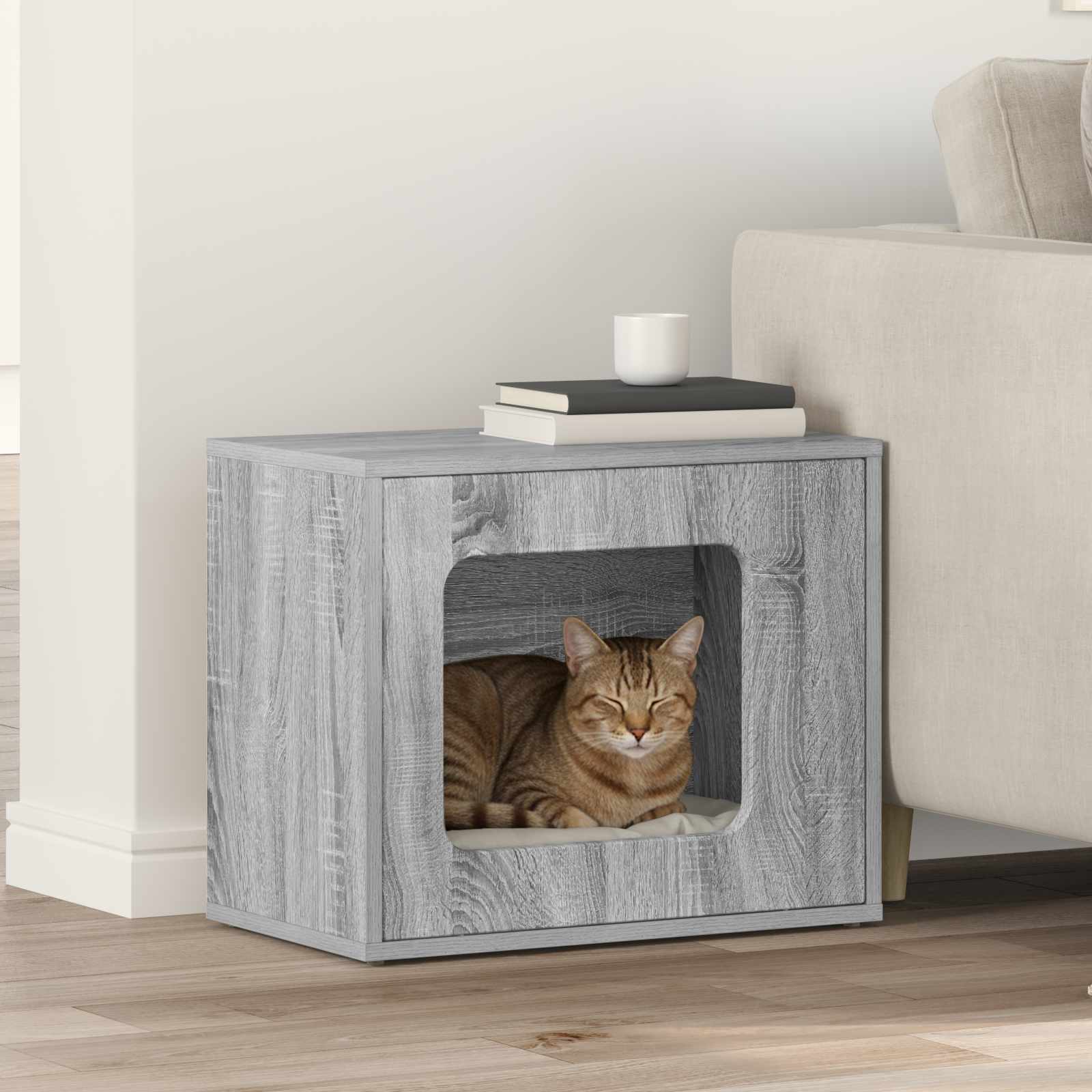 vidaXL Kattenhuis Wit 51 x 30 x 42 cm Bewerkt hout
