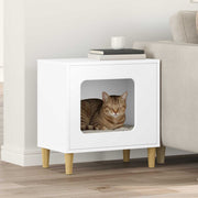 vidaXL Kattenhuis Wit 51 x 30 x 52 cm Bewerkt hout