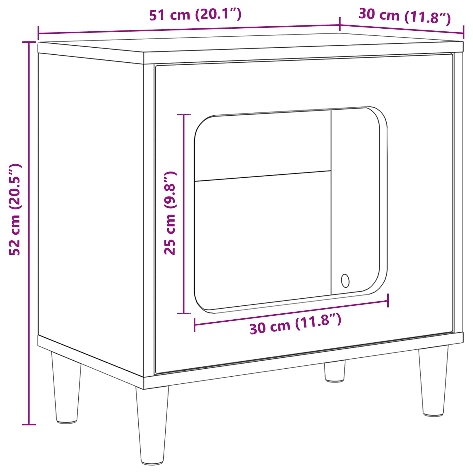 vidaXL Kattenhuis Wit 51 x 30 x 52 cm Bewerkt hout