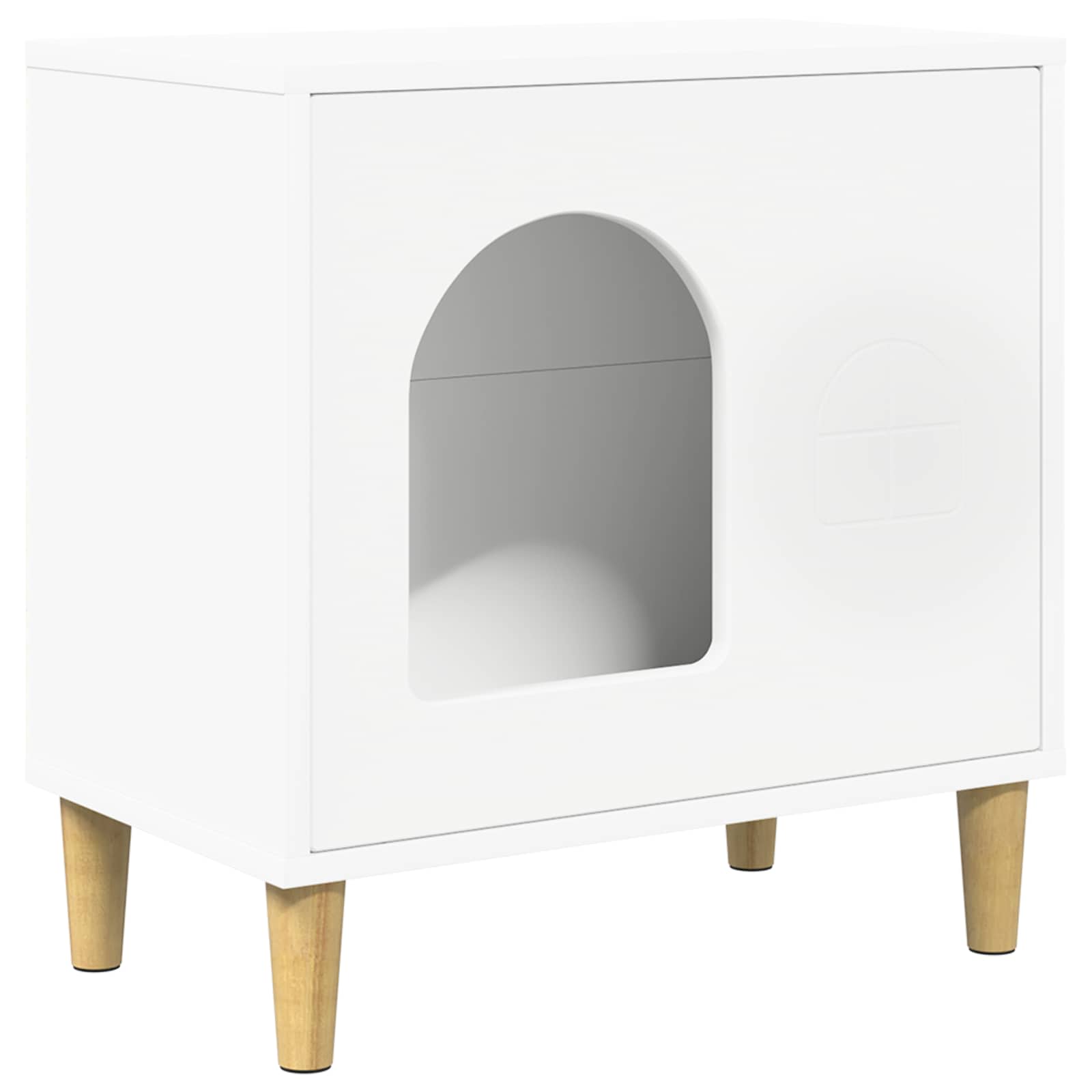 vidaXL Kattenhuis Wit 51 x 30 x 52 cm Bewerkt hout