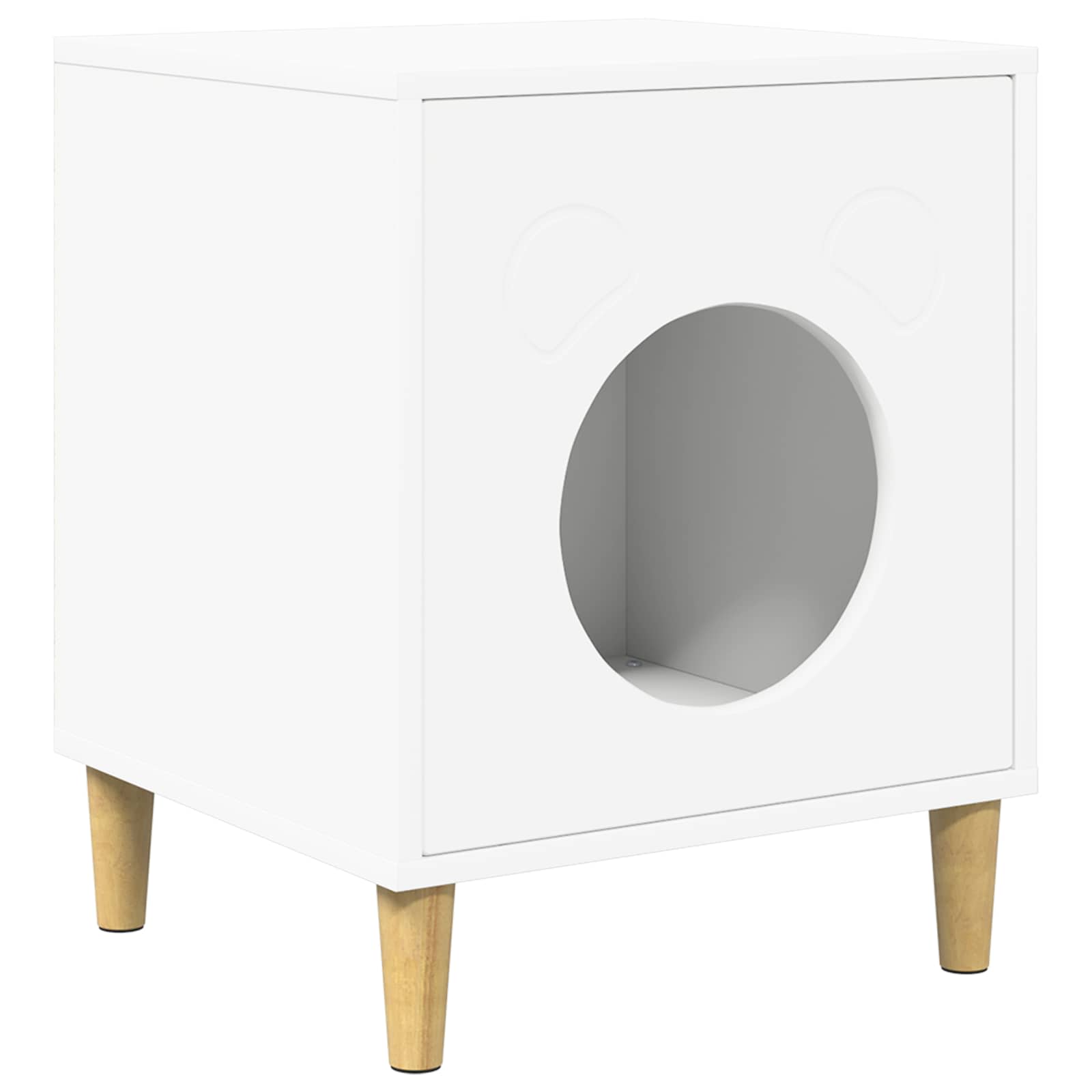 vidaXL Kattenhuis Glanzend Wit 42,5 x 40 x 52,5 cm Bewerkt hout