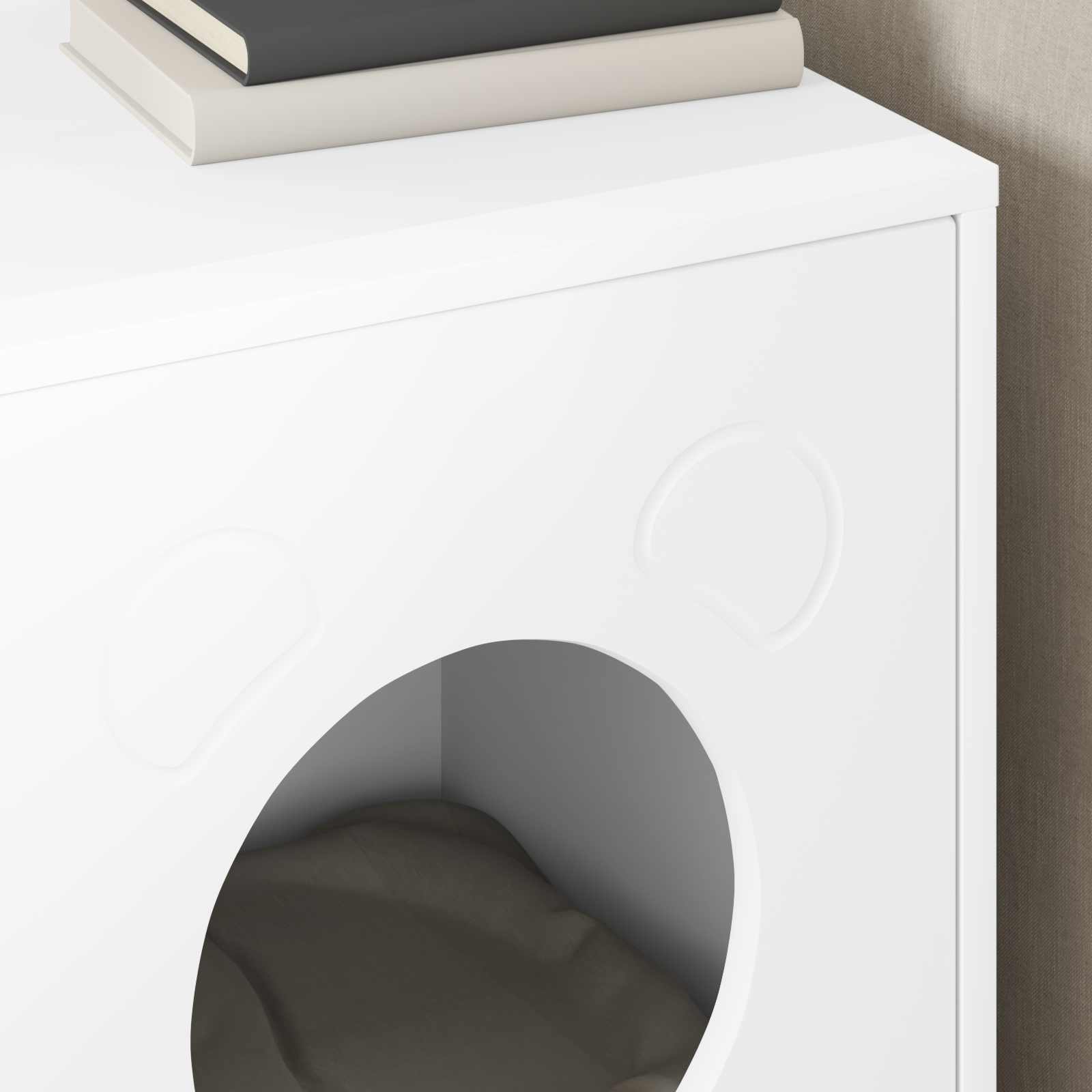 vidaXL Kattenhuis Glanzend Wit 42,5 x 40 x 52,5 cm Bewerkt hout