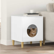 vidaXL Kattenhuis Glanzend Wit 42,5 x 40 x 52,5 cm Bewerkt hout