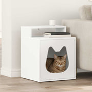 vidaXL Kattenhuis Wit 42,5 x 40 x 52,5 cm Bewerkt hout