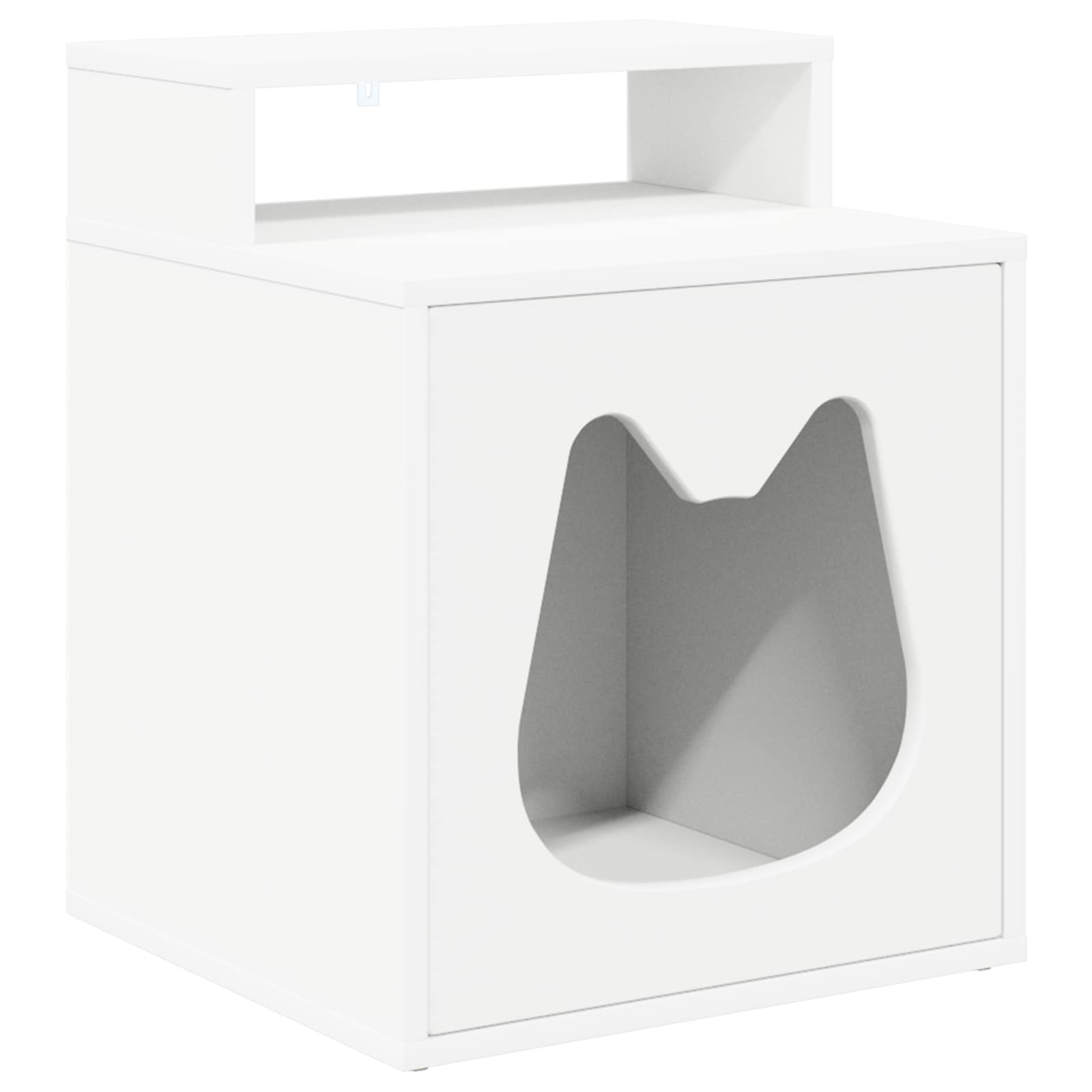 vidaXL Kattenhuis Wit 42,5 x 40 x 52,5 cm Bewerkt hout