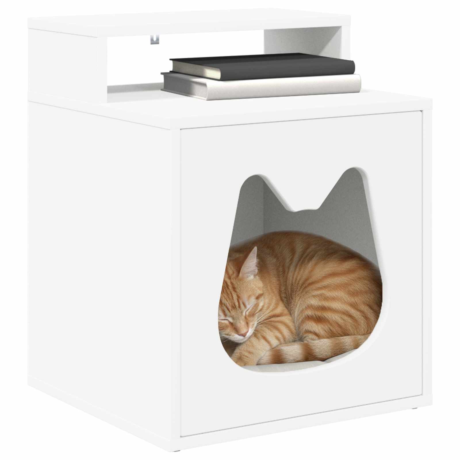 vidaXL Kattenhuis Wit 42,5 x 40 x 52,5 cm Bewerkt hout