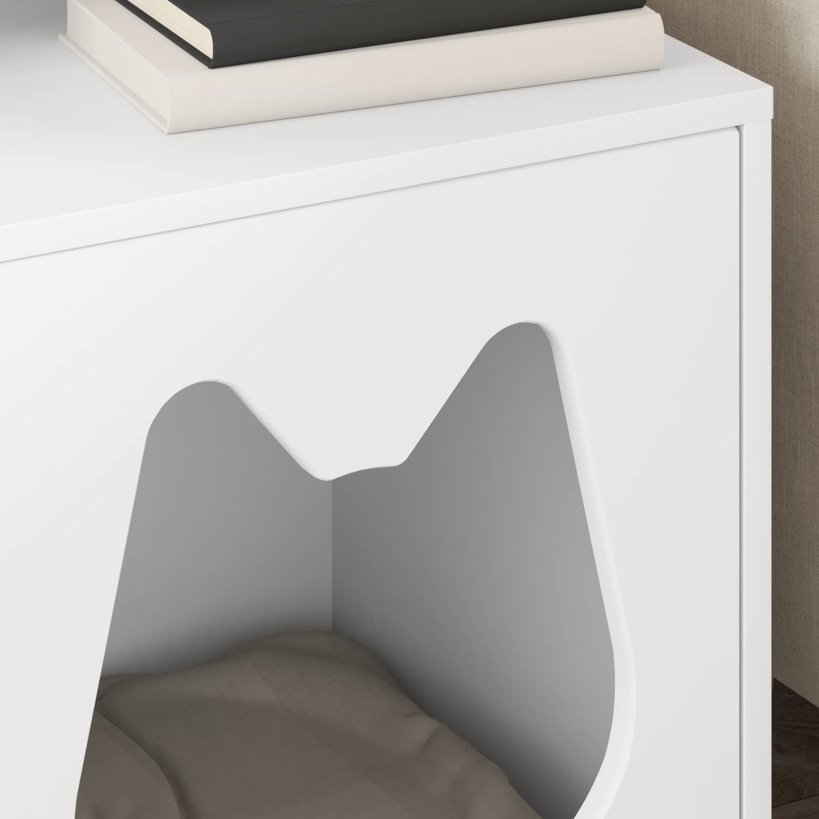 vidaXL Kattenhuis Wit 42,5 x 40 x 52,5 cm Bewerkt hout