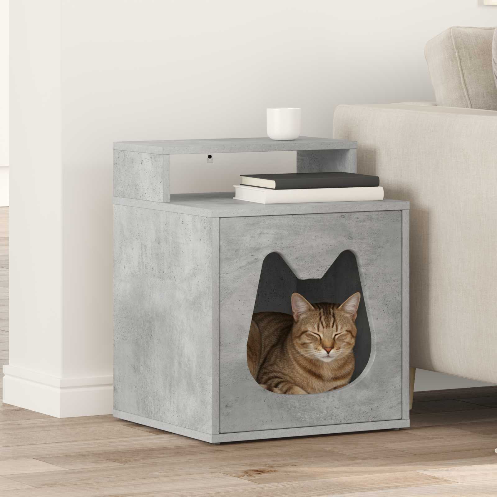 vidaXL Kattenhuis Wit 42,5 x 40 x 52,5 cm Bewerkt hout