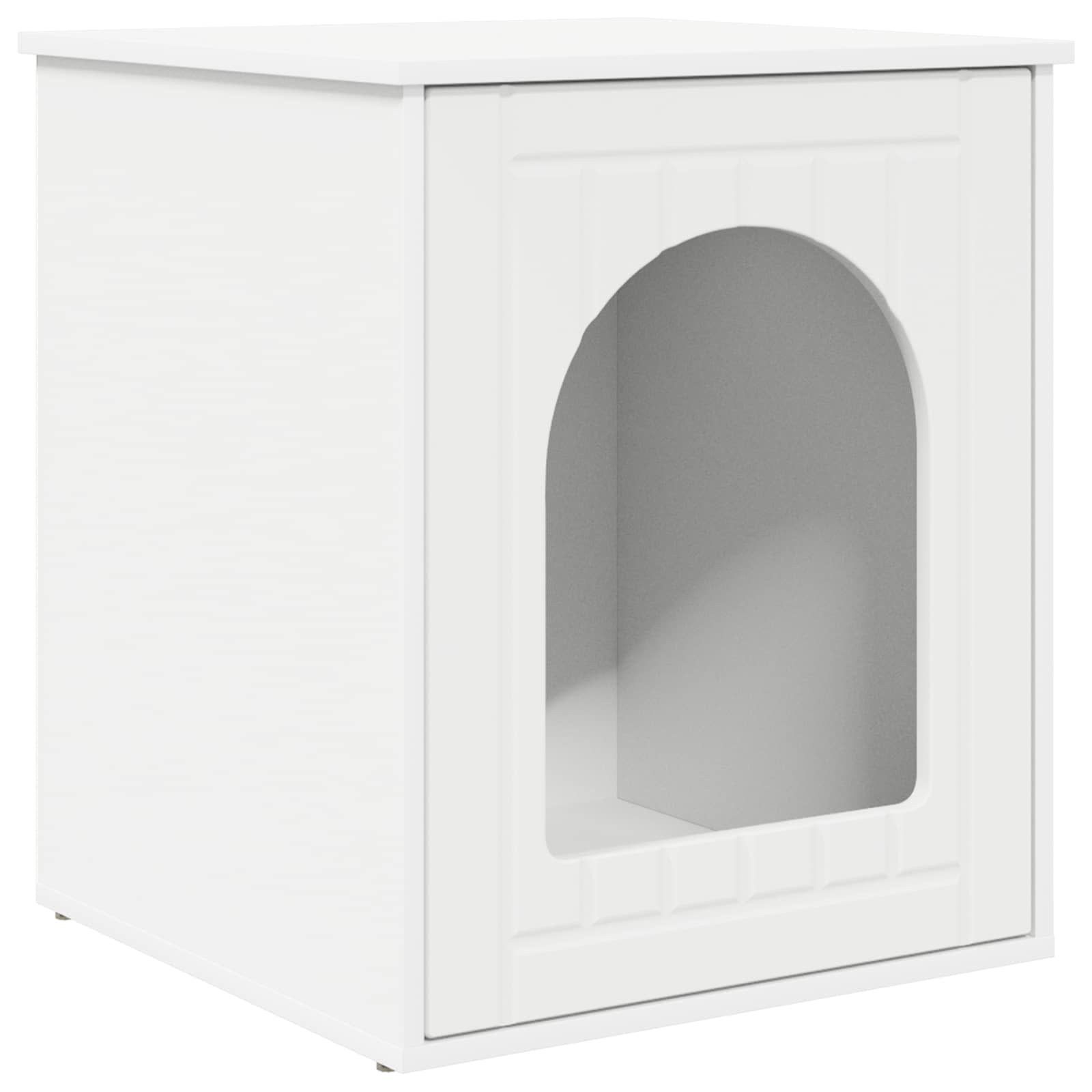 vidaXL Kattenhuis Wit 53 x 52 x 60 cm Bewerkt hout