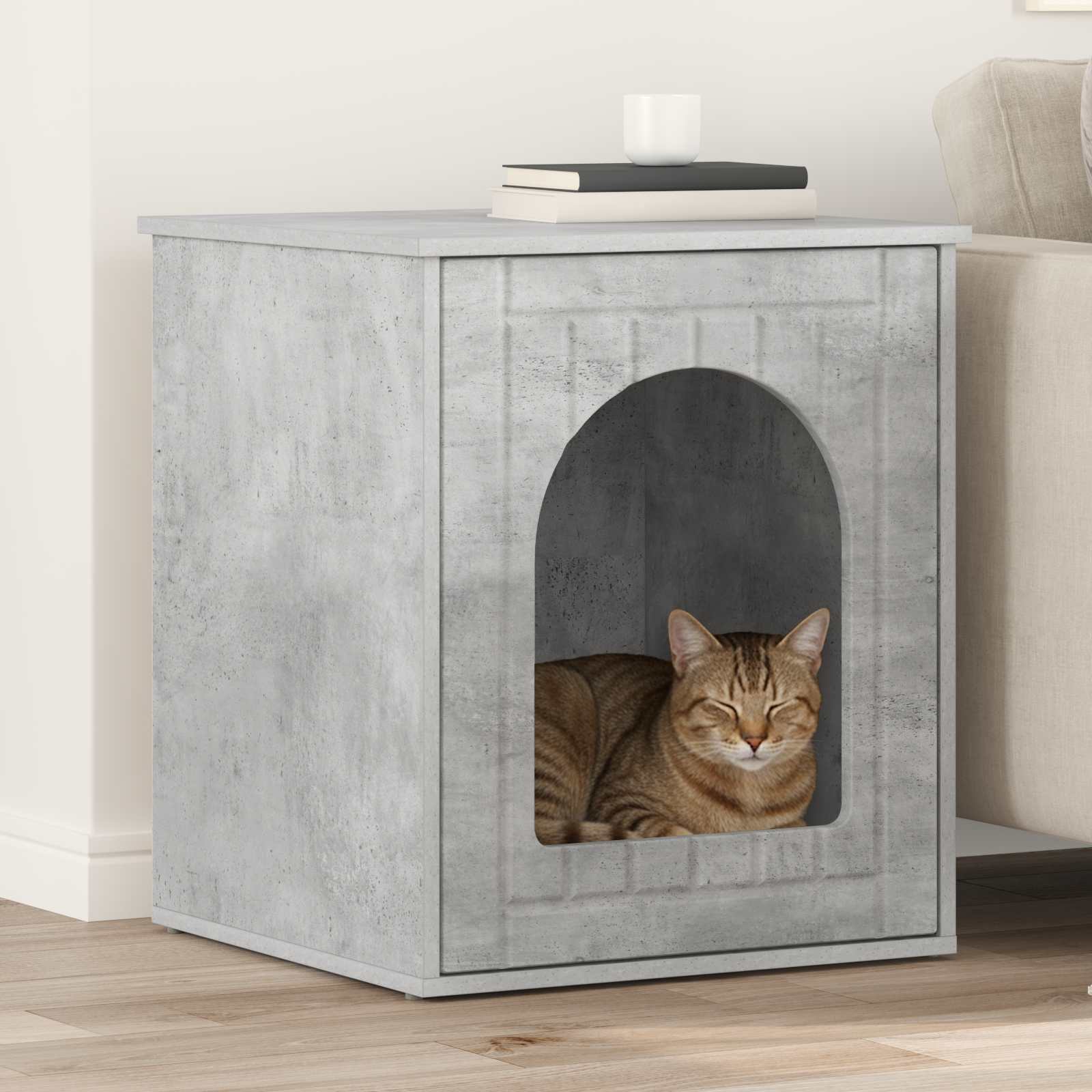 vidaXL Kattenhuis Wit 53 x 52 x 60 cm Bewerkt hout