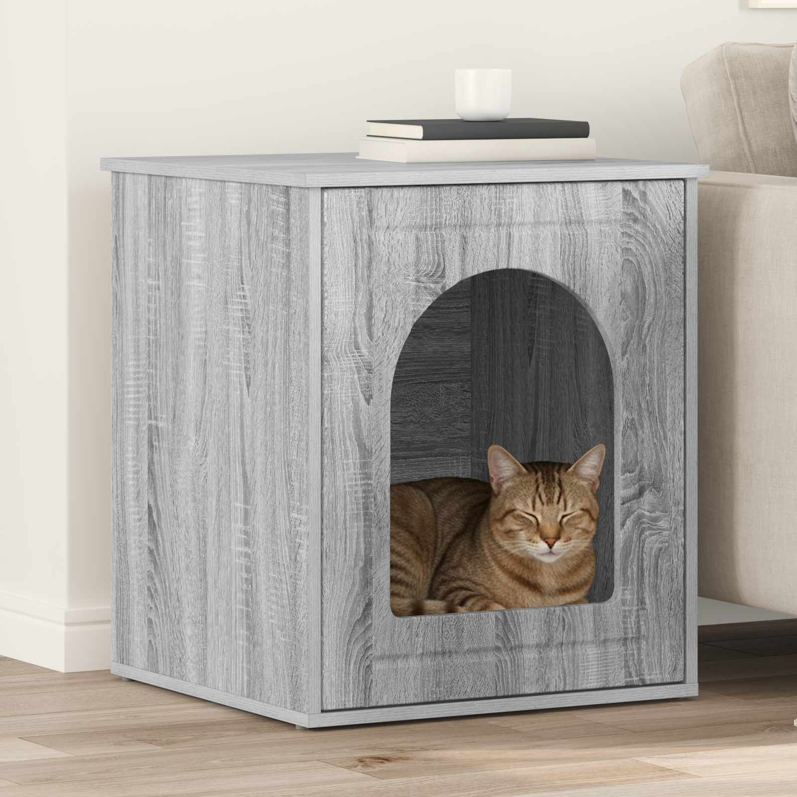 vidaXL Kattenhuis Wit 53 x 52 x 60 cm Bewerkt hout