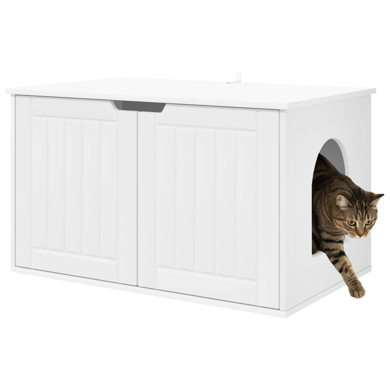 vidaXL Kattenhuis Wit 85 x 55 x 50 cm Bewerkt hout
