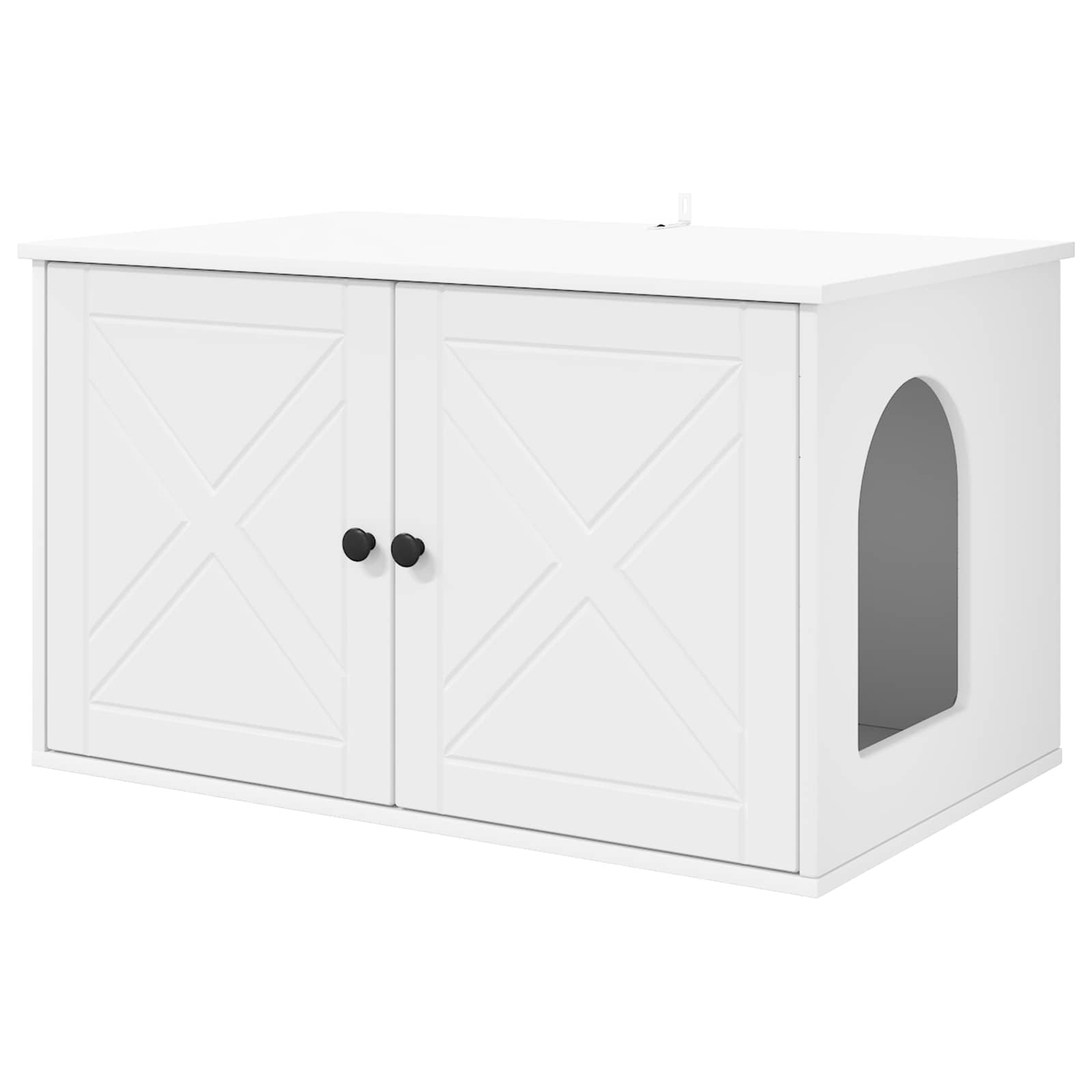 vidaXL Kattenhuis Wit 85 x 55 x 50,5 cm Bewerkt hout