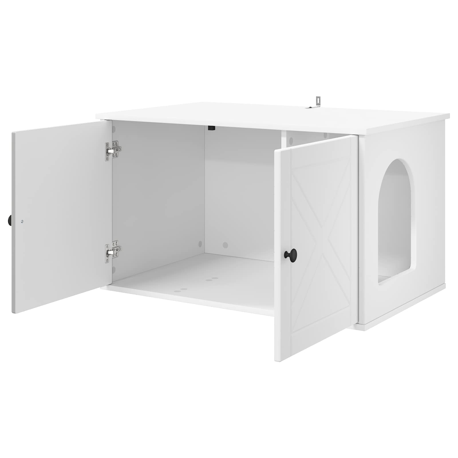 vidaXL Kattenhuis Wit 85 x 55 x 50,5 cm Bewerkt hout