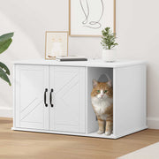 vidaXL Kattenhuis Wit 85 x 55 x 50 cm Bewerkt hout