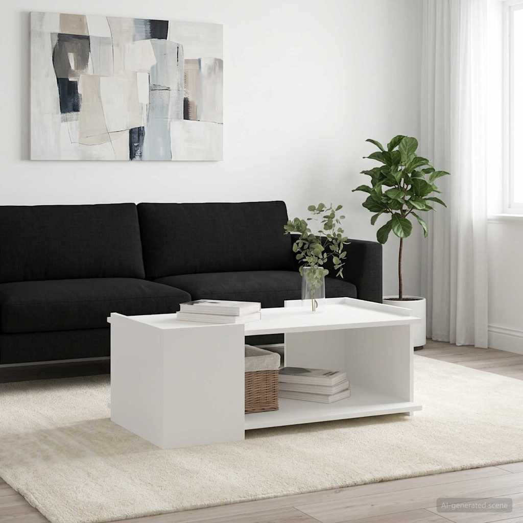 vidaXL Salontafel Wit 90 x 50 x 33 cm Bewerkt hout
