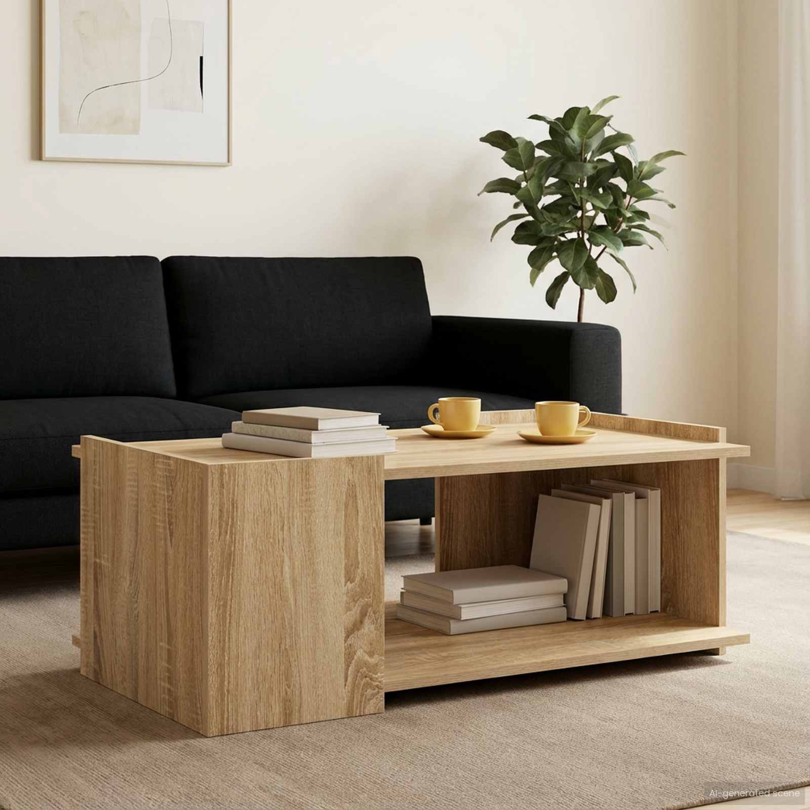 vidaXL Salontafel Wit 90 x 50 x 33 cm Bewerkt hout
