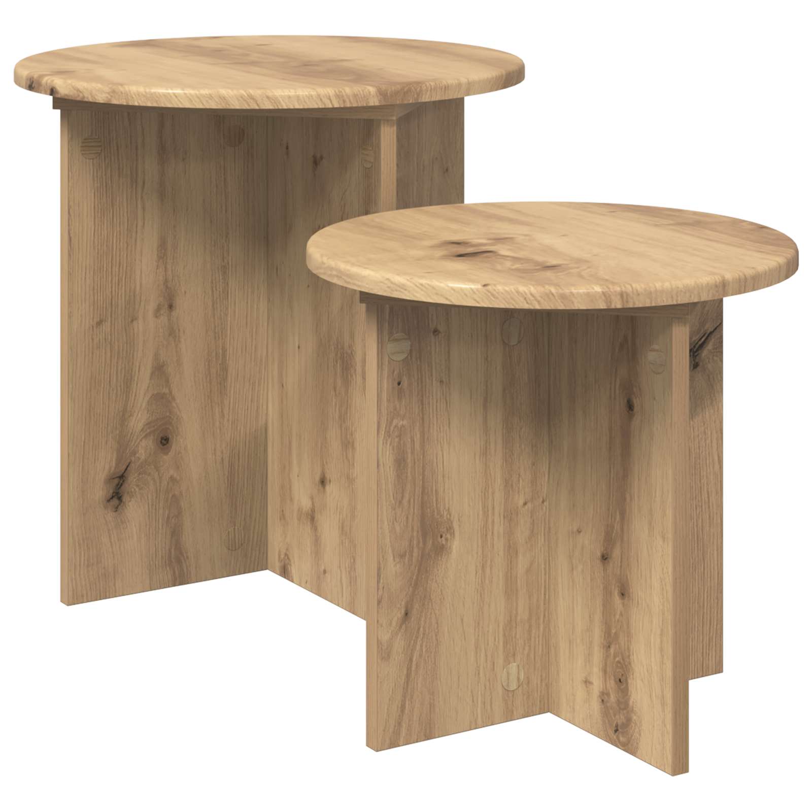 vidaXL Bijzettafelset 2 st Gerookt Eiken Bewerkt hout