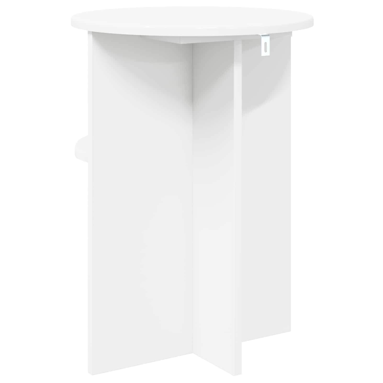 vidaXL Bijzettafel met opslag Wit Ø 39,5 x 55 cm Bewerkt hout