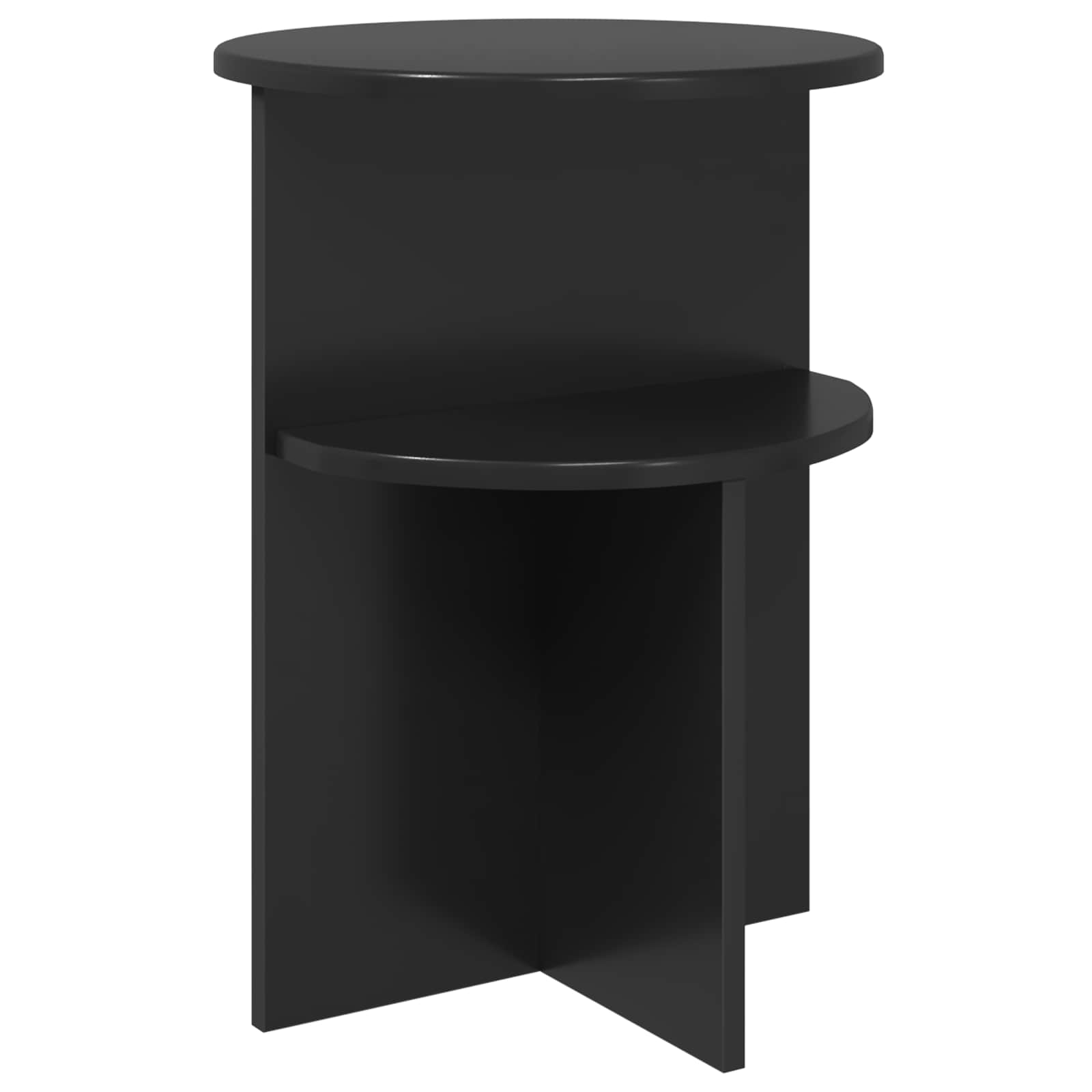 vidaXL Bijzettafel met opslag Wit Ø 39,5 x 55 cm Bewerkt hout