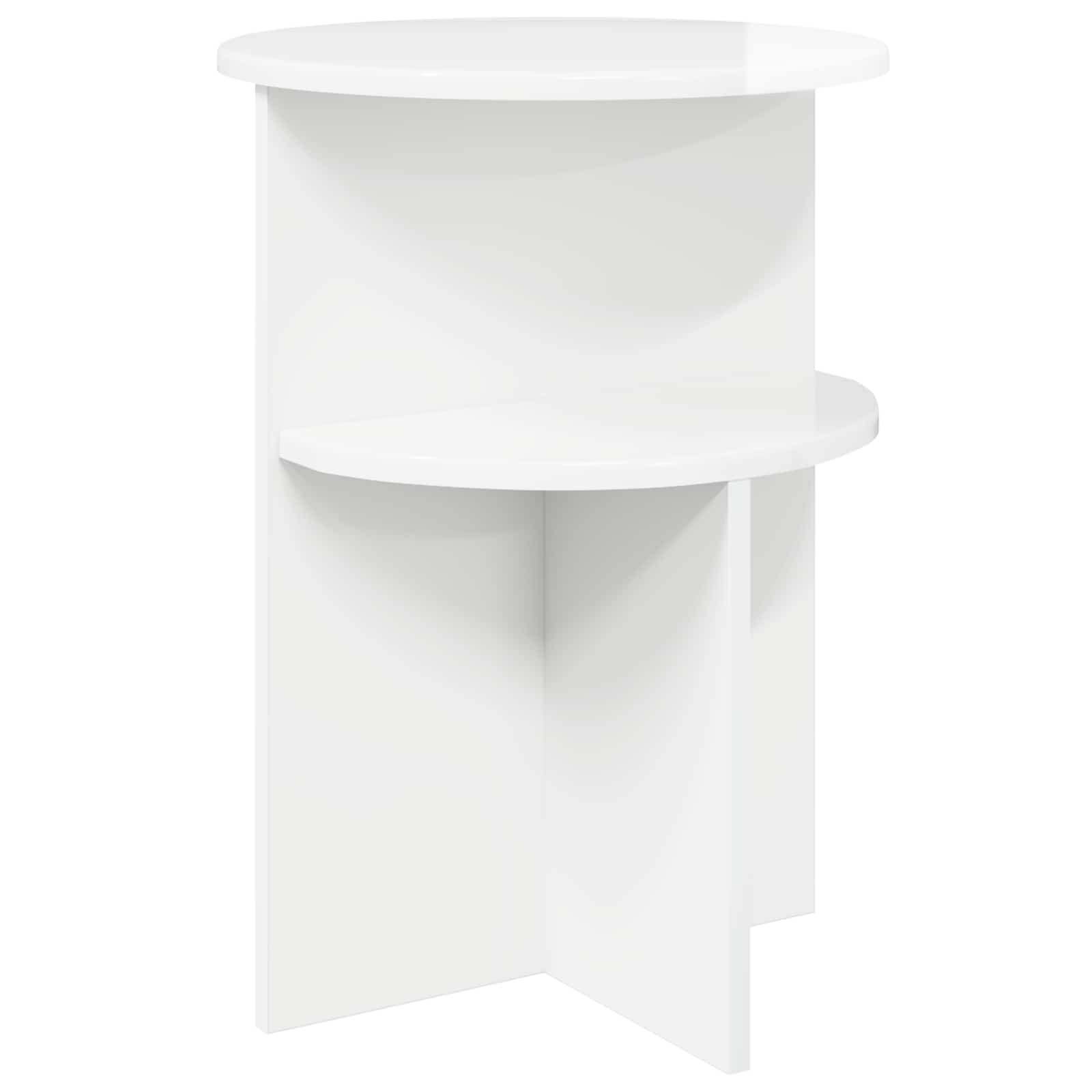 vidaXL Bijzettafel met opslag Wit Ø 39,5 x 55 cm Bewerkt hout