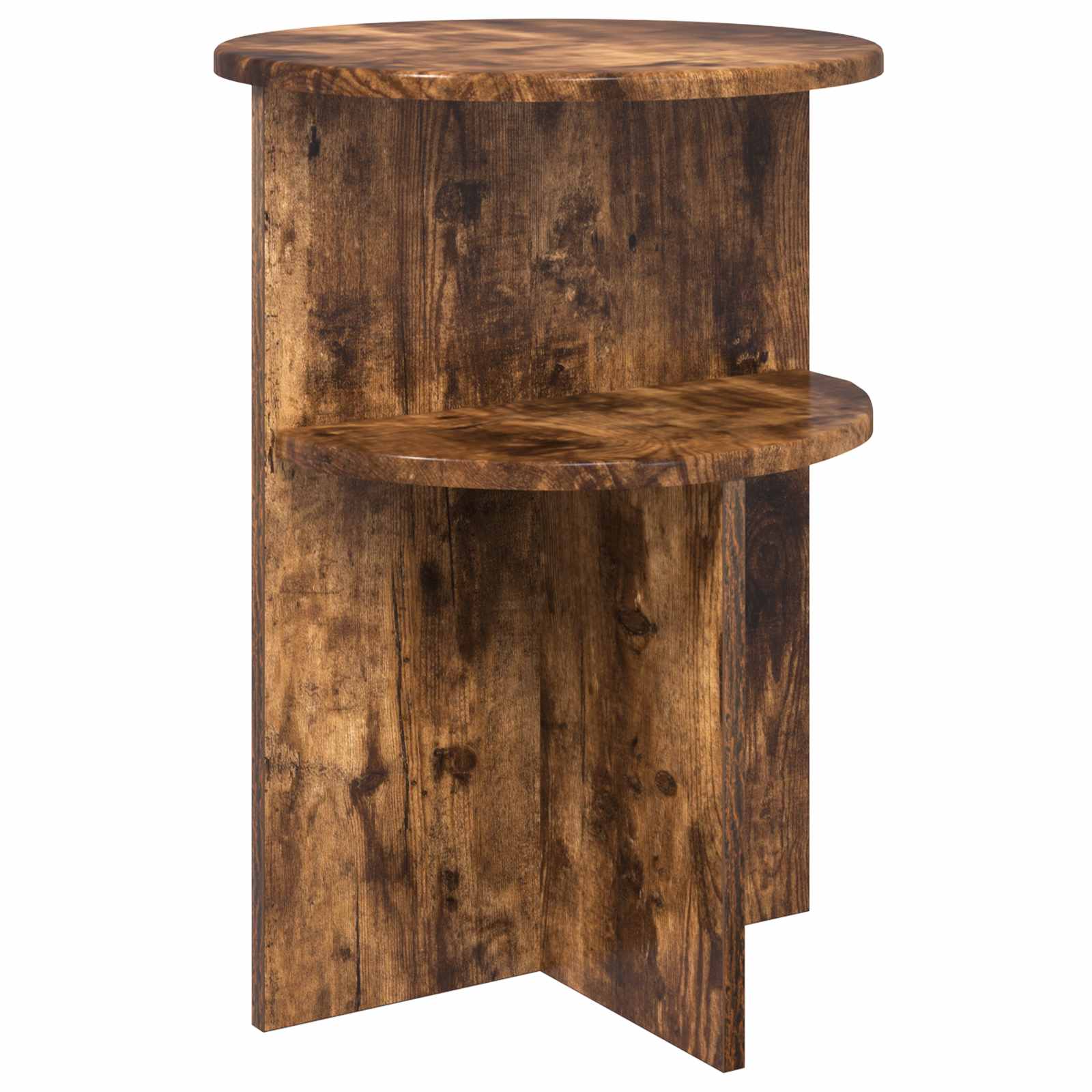vidaXL Bijzettafel met opslag Wit Ø 39,5 x 55 cm Bewerkt hout