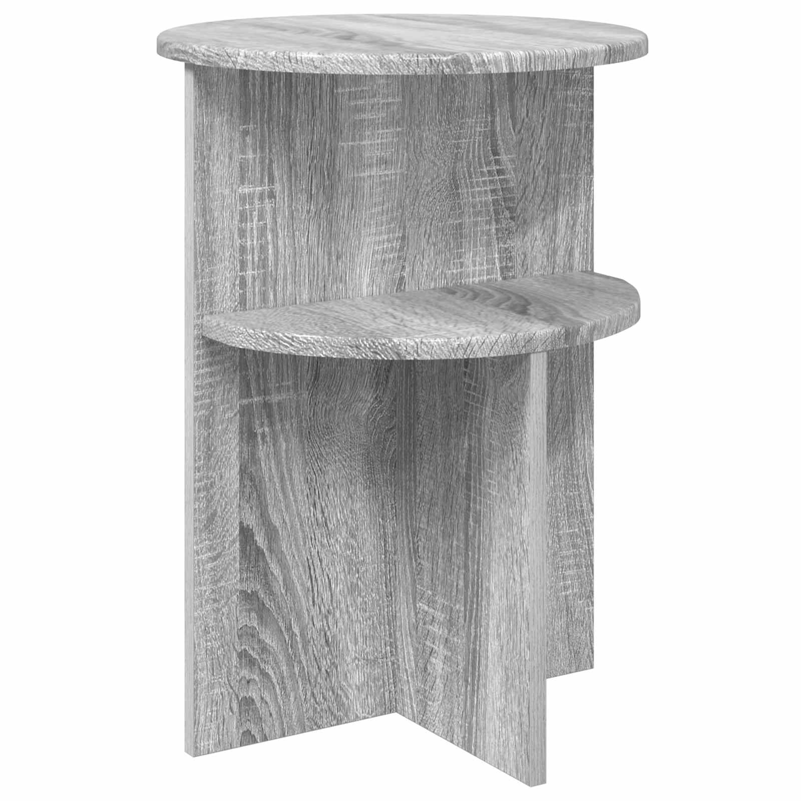 vidaXL Bijzettafel met opslag Wit Ø 39,5 x 55 cm Bewerkt hout