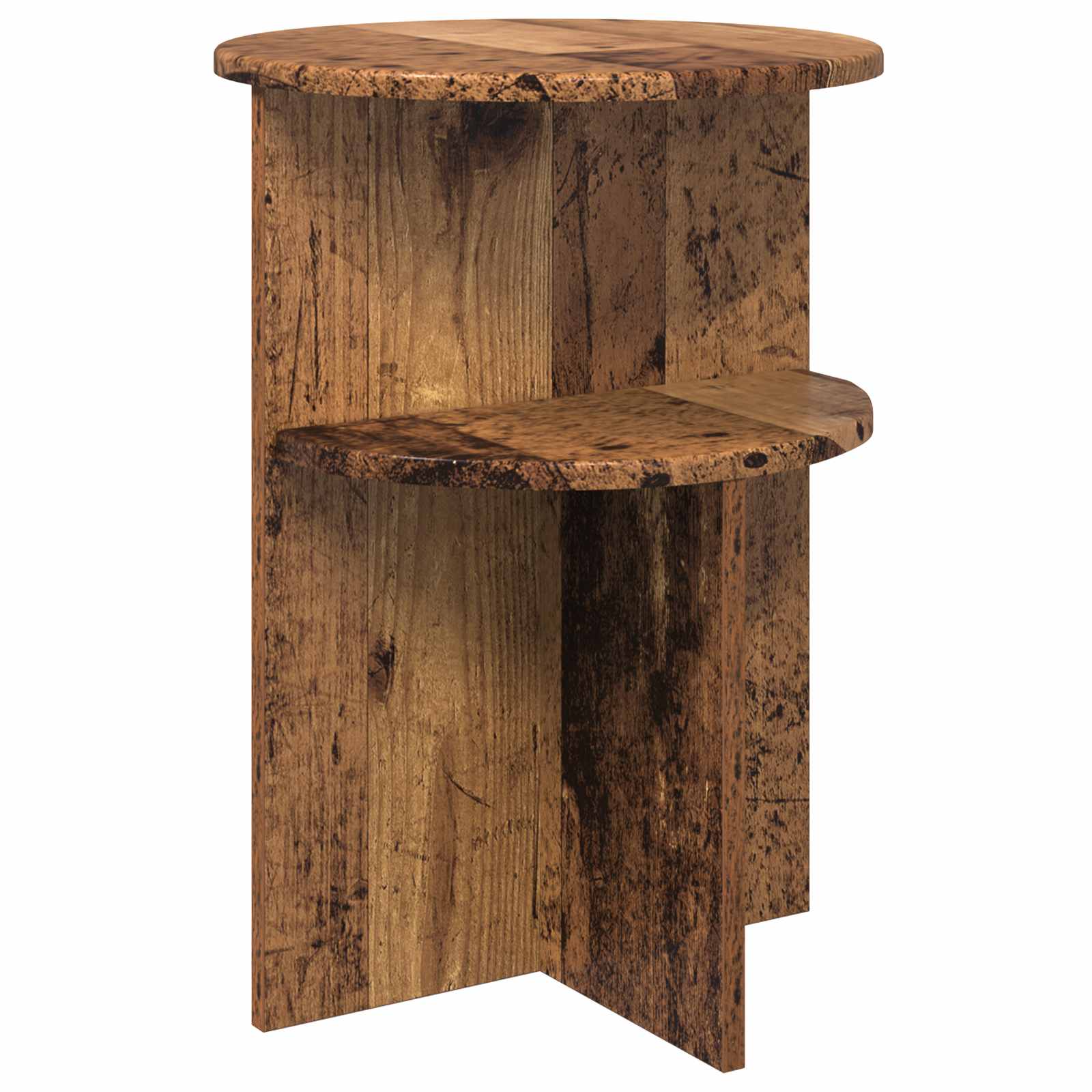 vidaXL Bijzettafel met opslag Wit Ø 39,5 x 55 cm Bewerkt hout