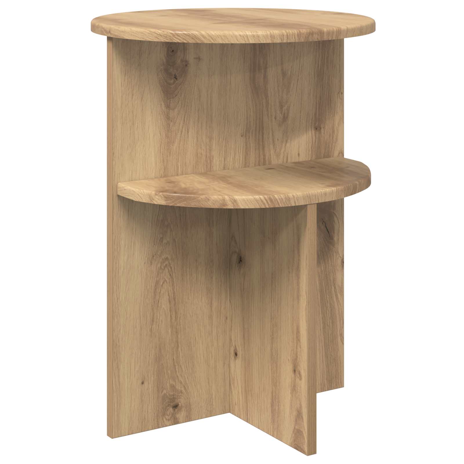 vidaXL Bijzettafel met opslag Wit Ø 39,5 x 55 cm Bewerkt hout